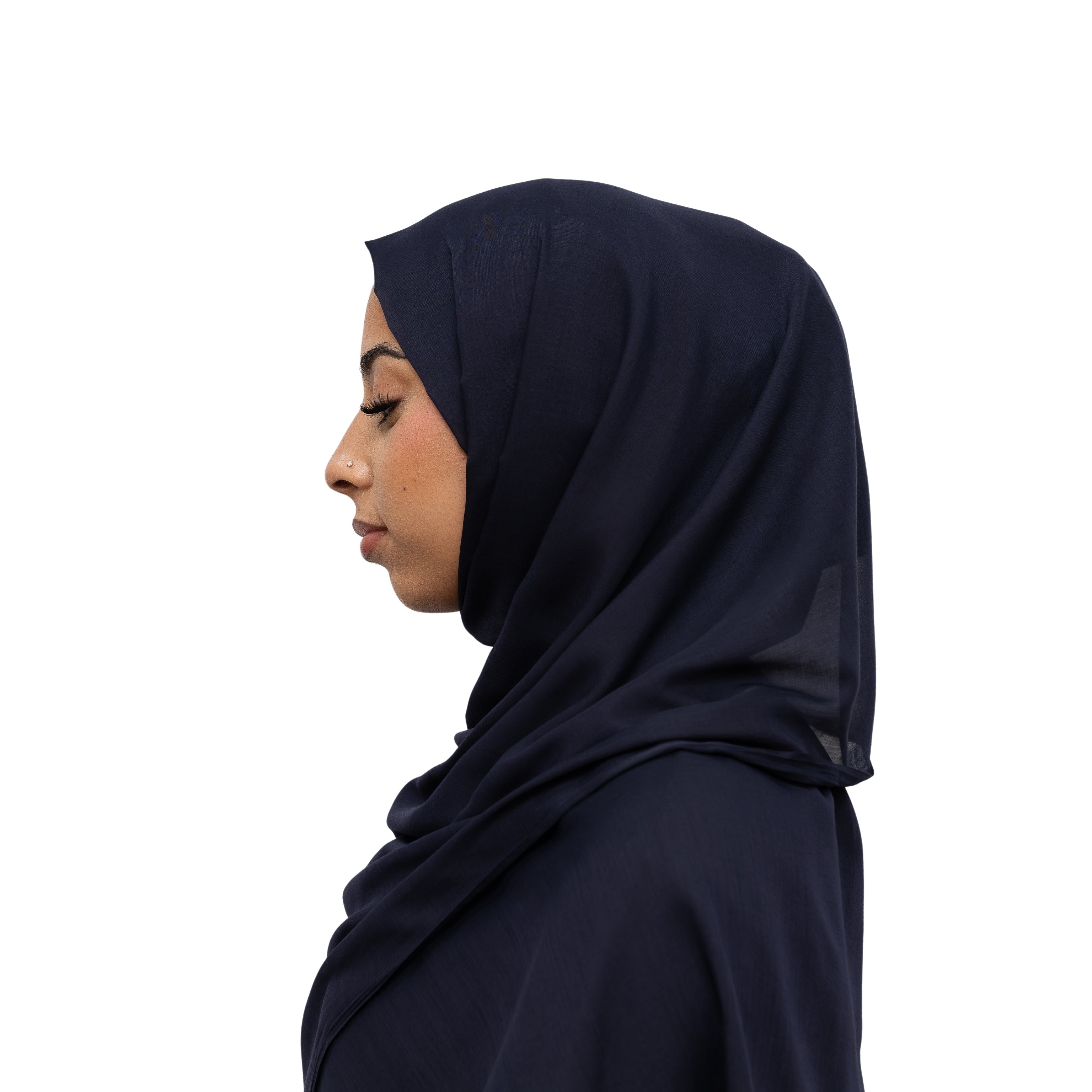 Exclusive Cotton Hijab Navy Col 69