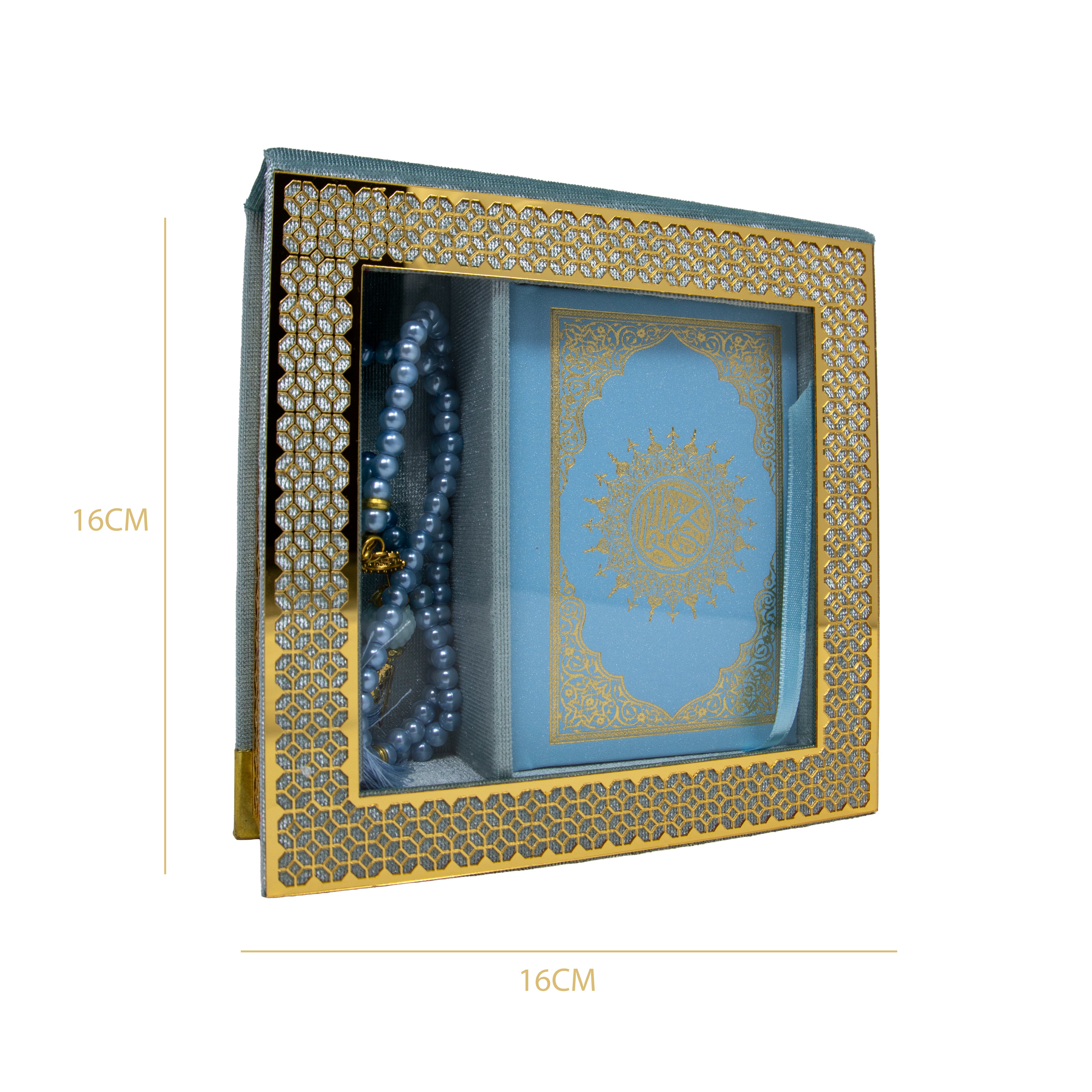 Velvet Quran Gift Set Baby Blue 0517