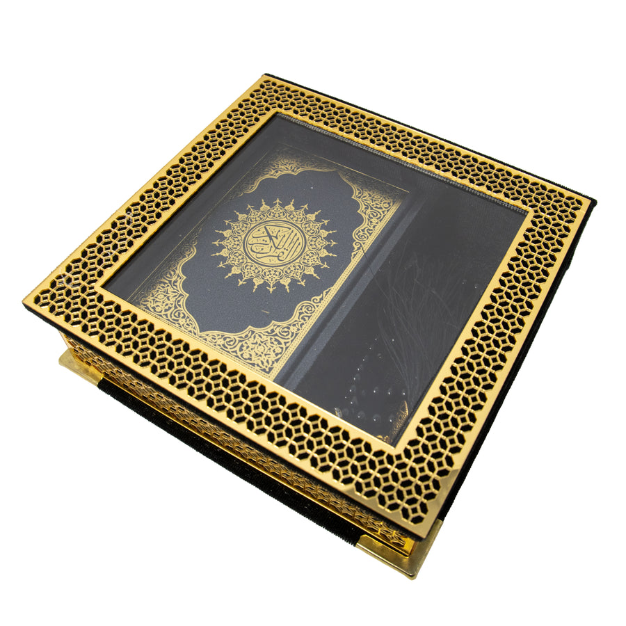 Velvet Quran Gift Set Black 0517