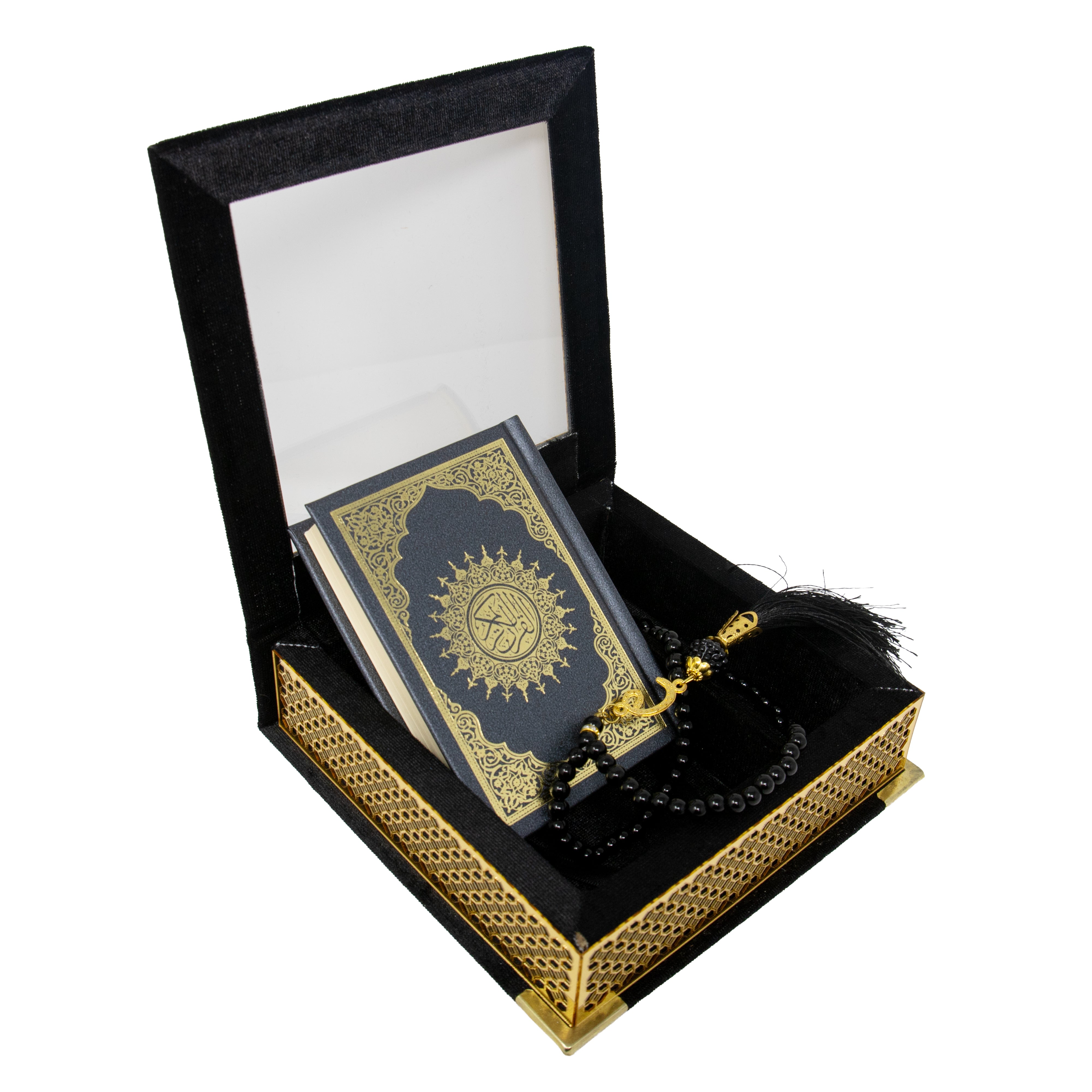 Velvet Quran Gift Set Black 0517