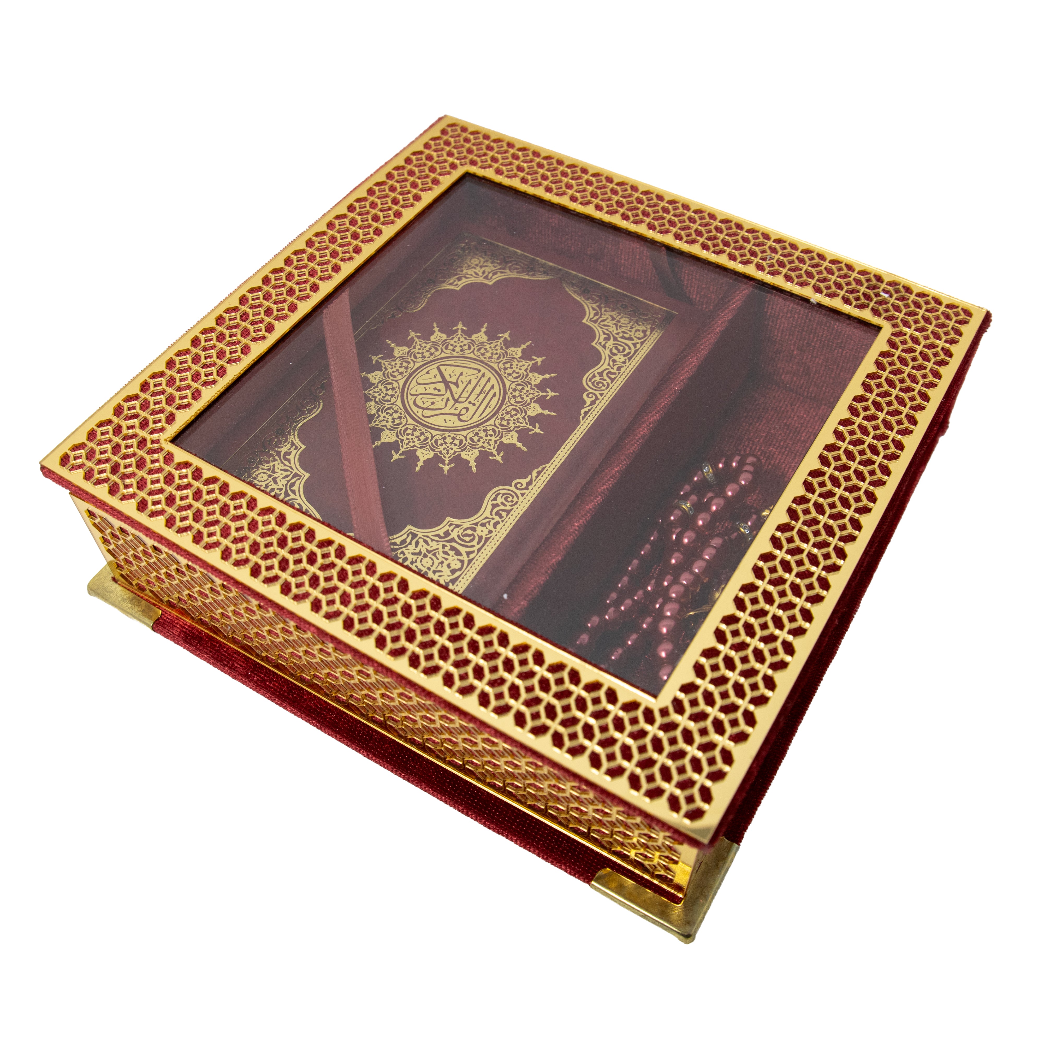 Velvet Quran Gift Set Dark Red 0517