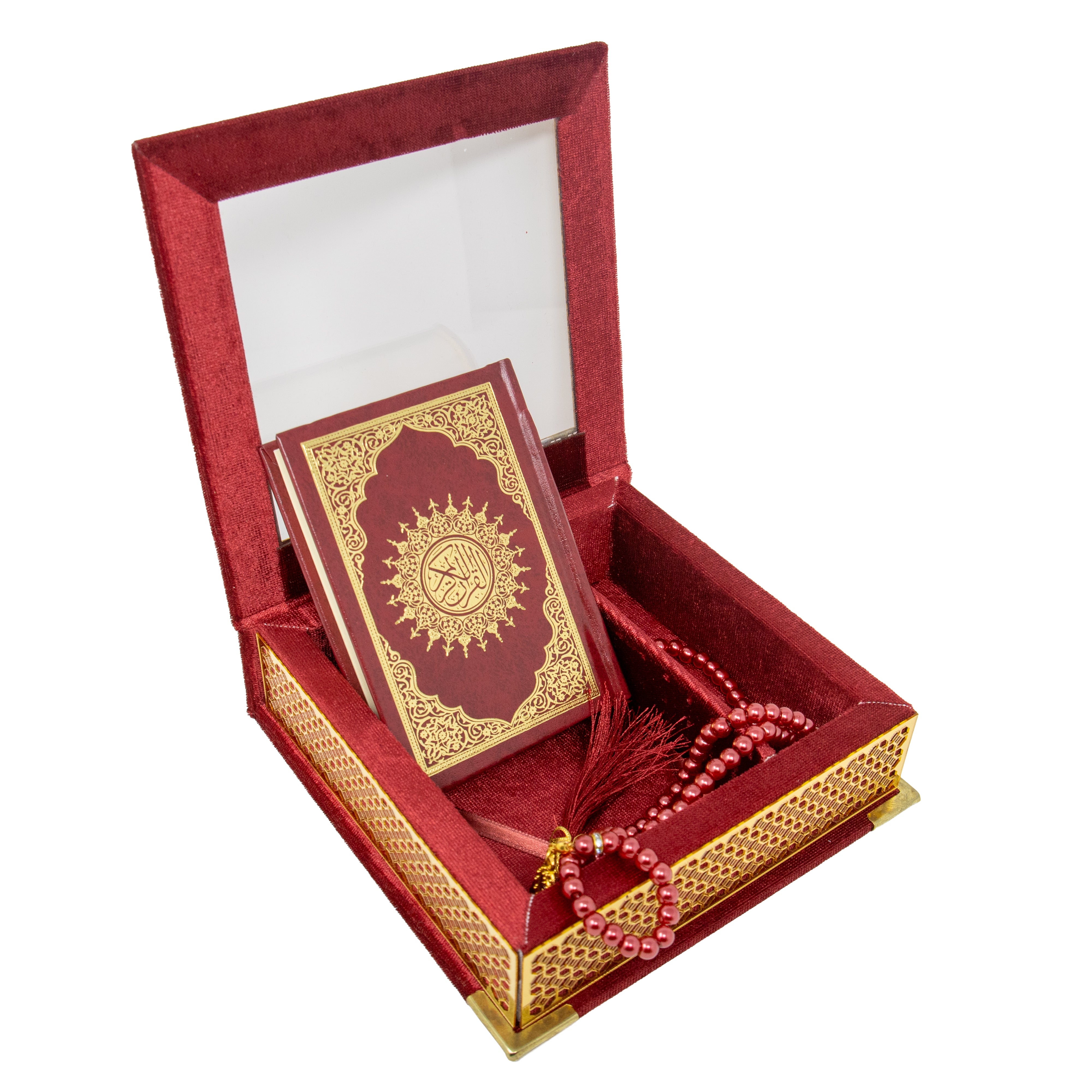 Velvet Quran Gift Set Dark Red 0517