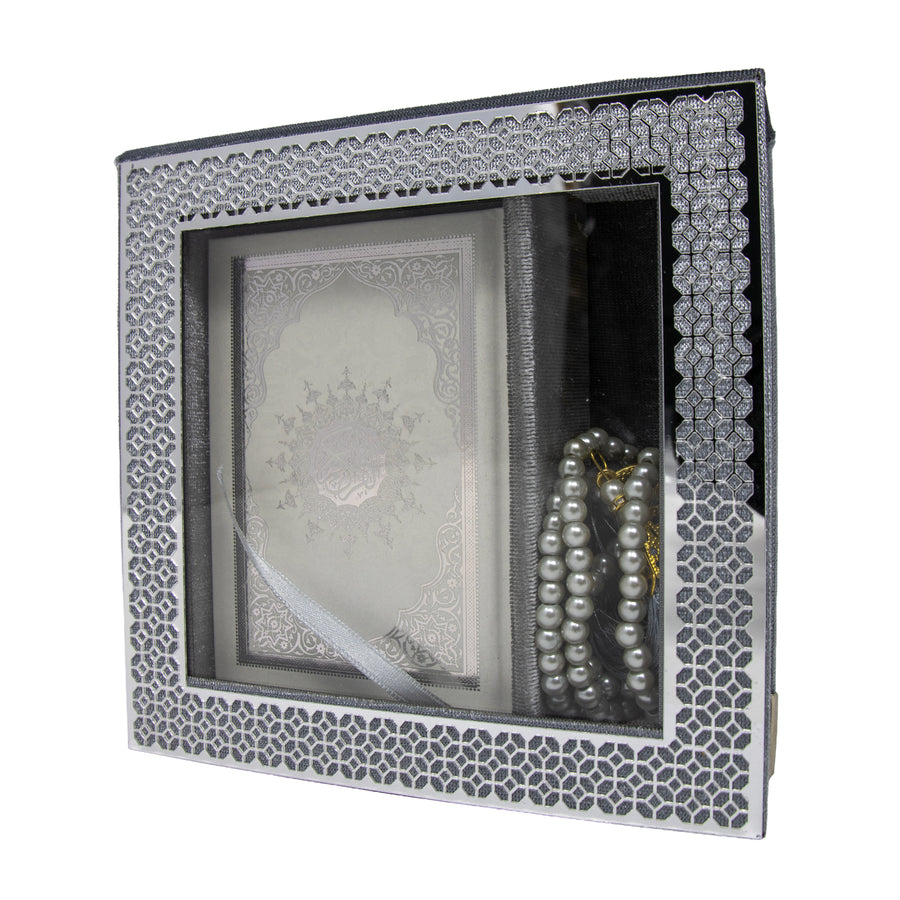 Velvet Quran Gift Set Gray 0517