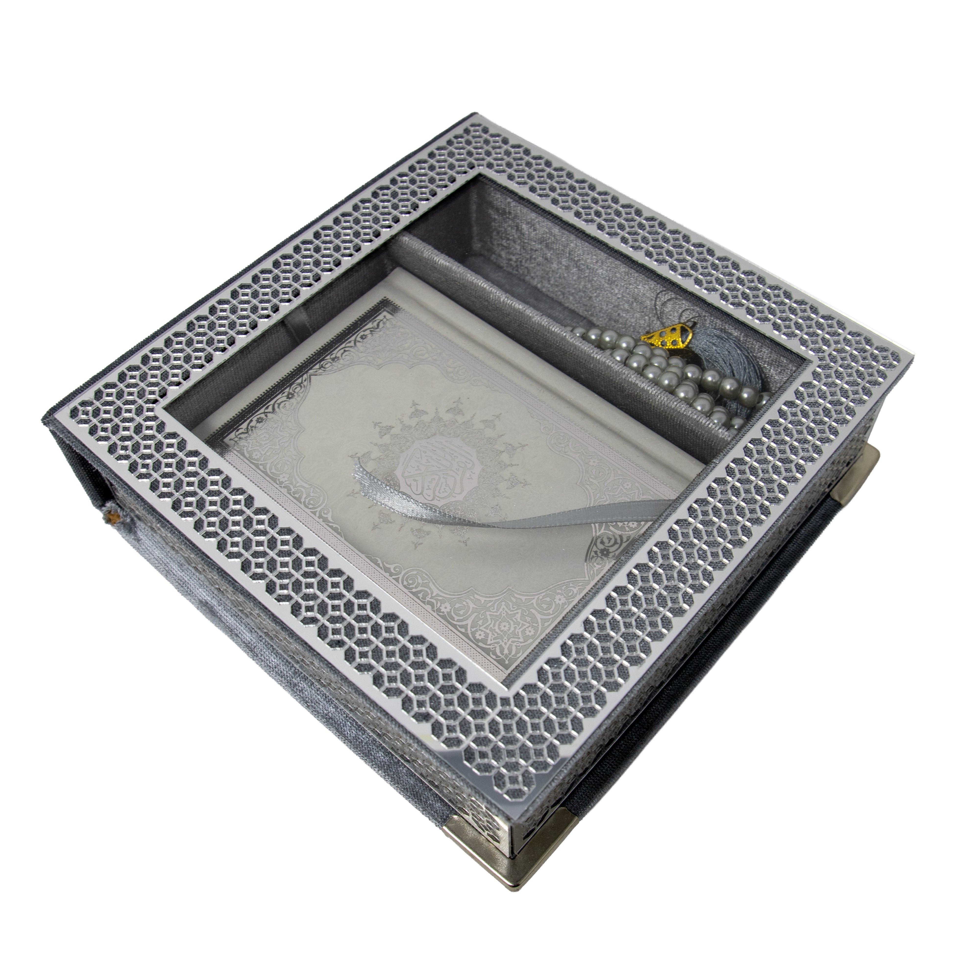 Velvet Quran Gift Set Gray 0517