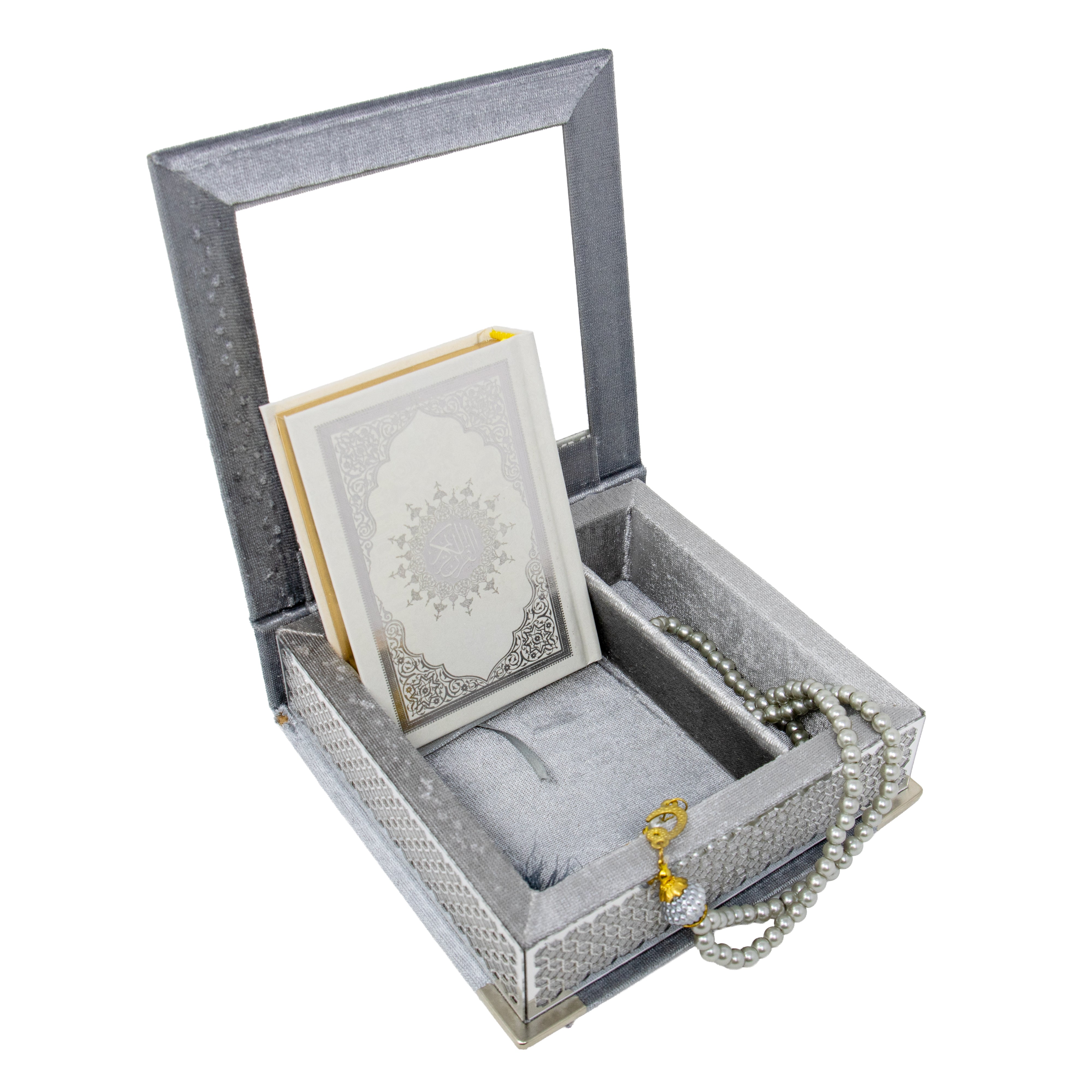 Velvet Quran Gift Set Gray 0517