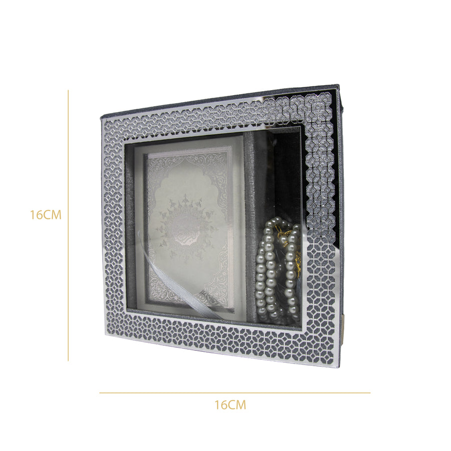 Velvet Quran Gift Set Gray 0517
