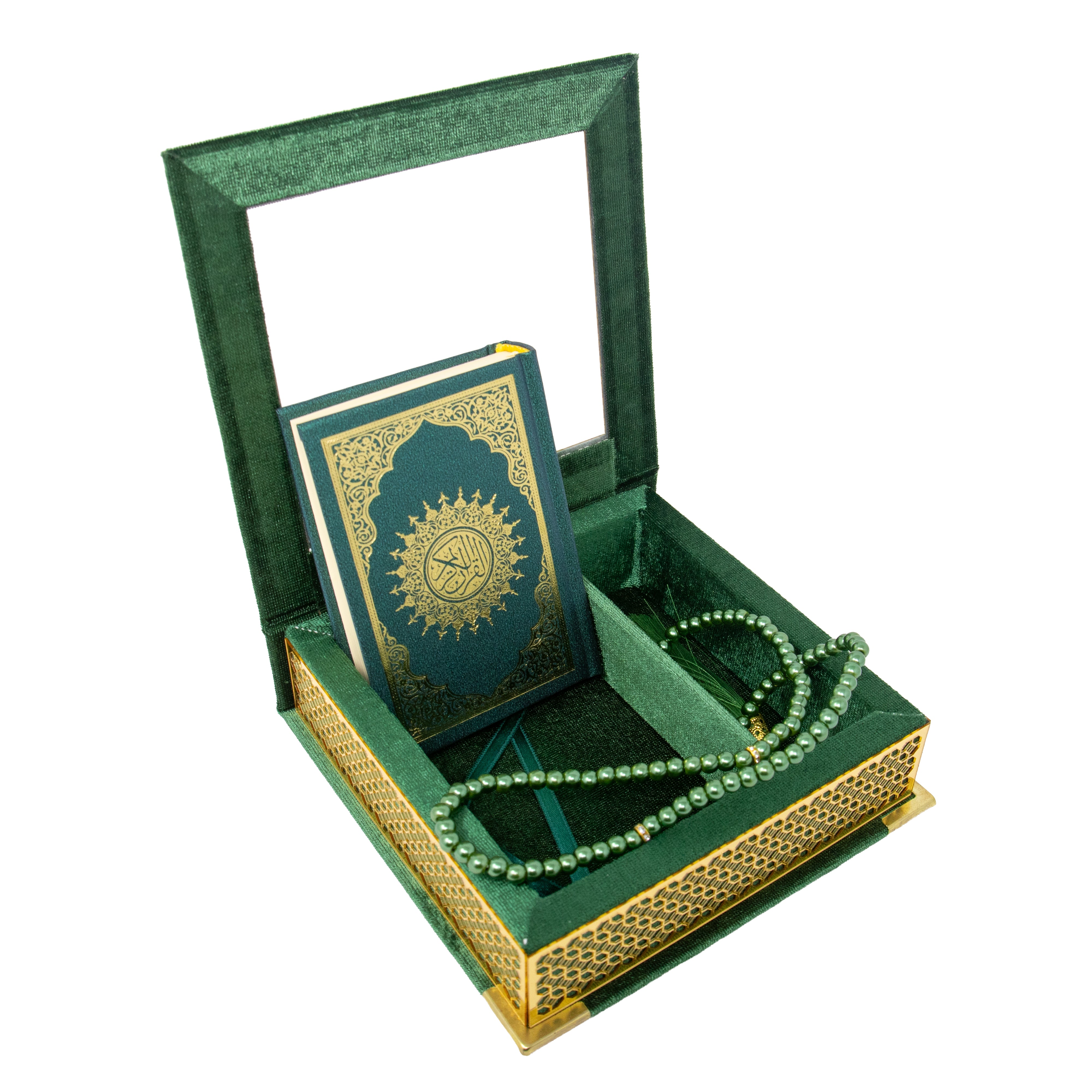 Velvet Quran Gift Set Green 0517