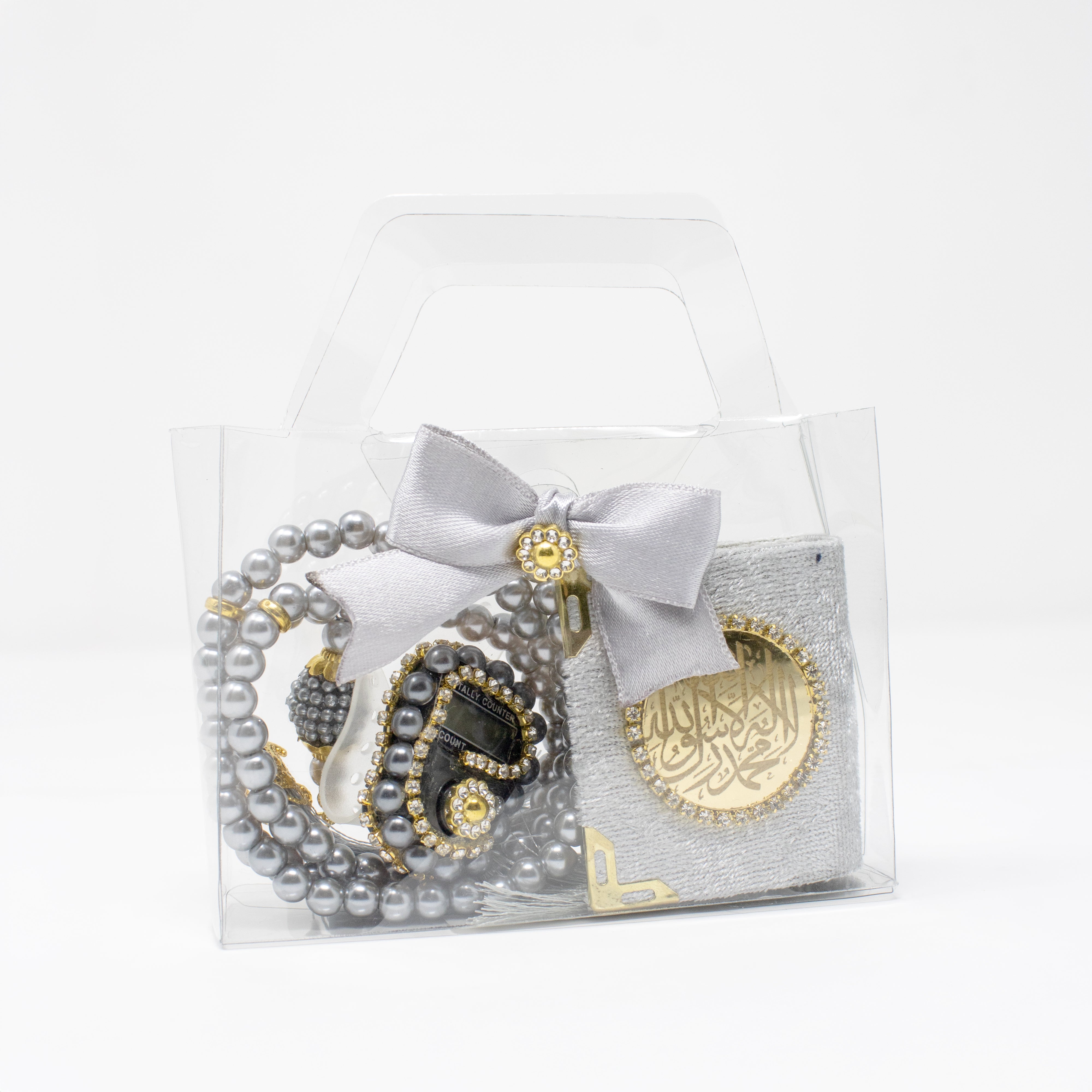 Wedding Favour Mini Quran And 2 Type Tasbih Grey 0994