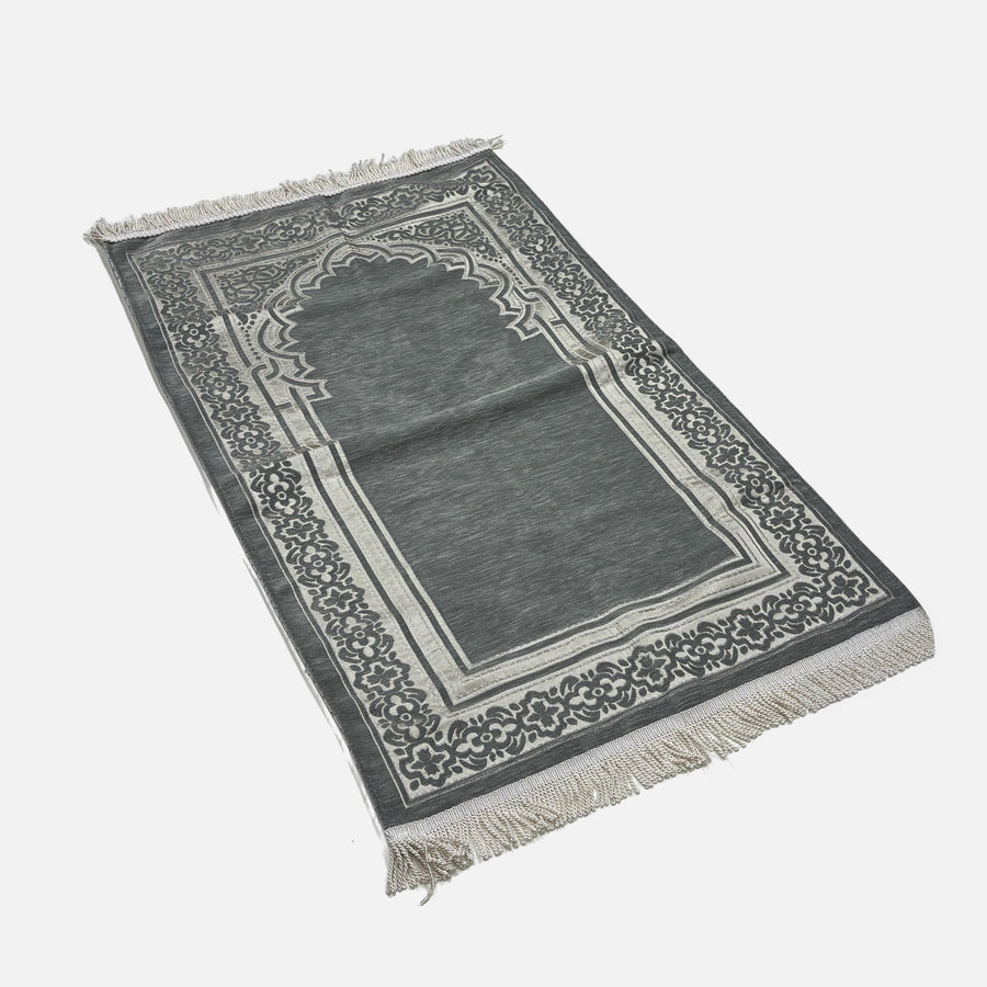 Luxury Chenile Grey Prayer Mat 11104-6