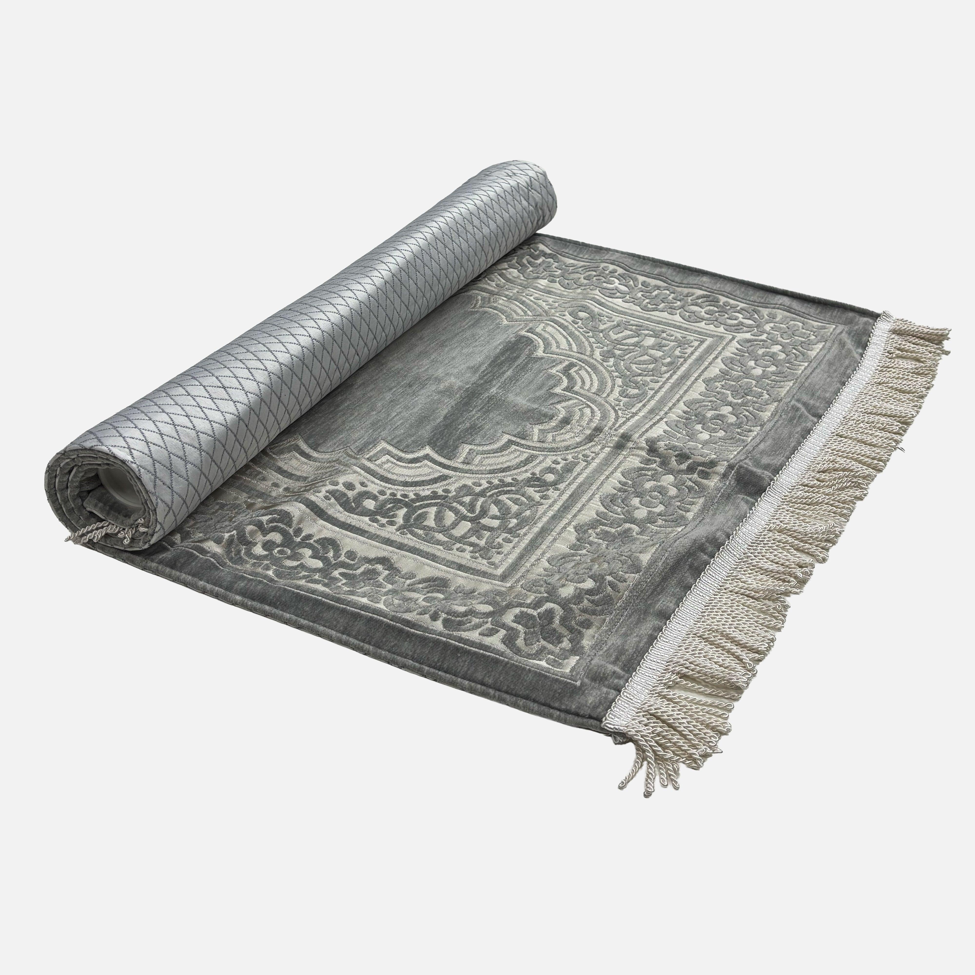 Luxury Chenile Grey Prayer Mat 11104-6