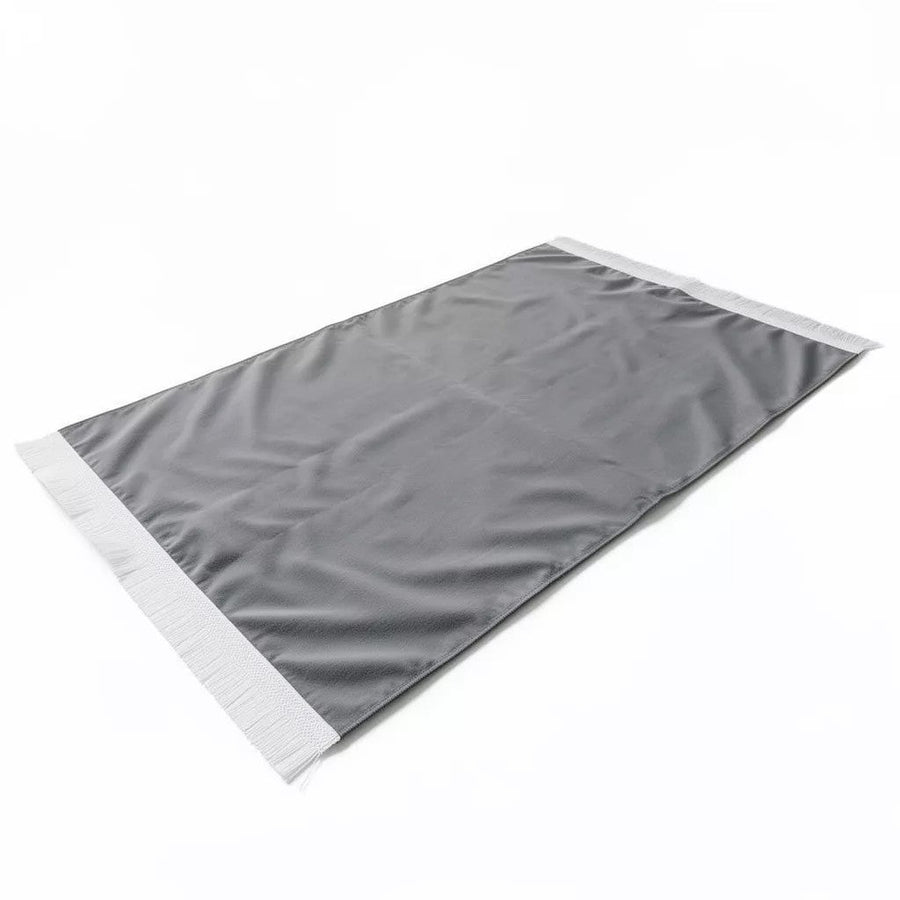 Plain Soft Touch Velvet Prayer Mat Silver AMTY 5022