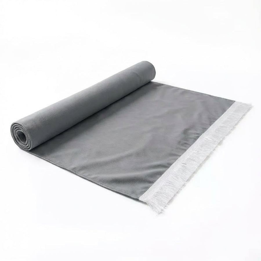 Plain Soft Touch Velvet Prayer Mat Silver AMTY 5022