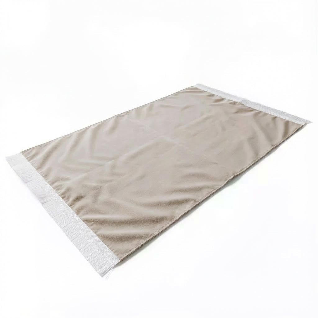 Plain Soft Touch Velvet Prayer Mat Cream AMTY 5022