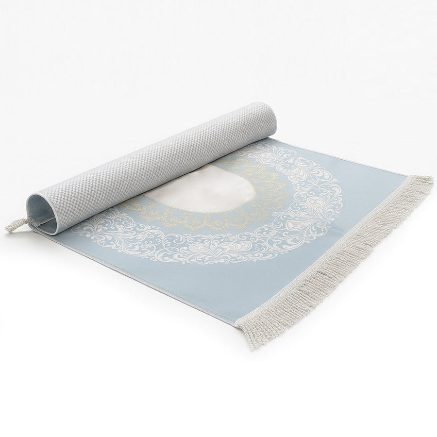 Luxury Satin Prayer Mat Baby Blue AMTY 5048