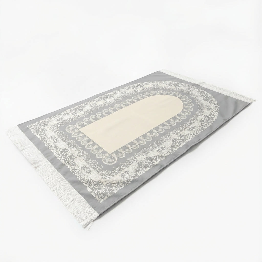 Luxury Satin Prayer Mat Grey AMTY 5048