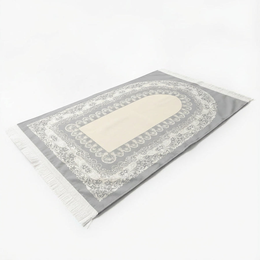 Luxury Satin Prayer Mat Grey AMTY 5048