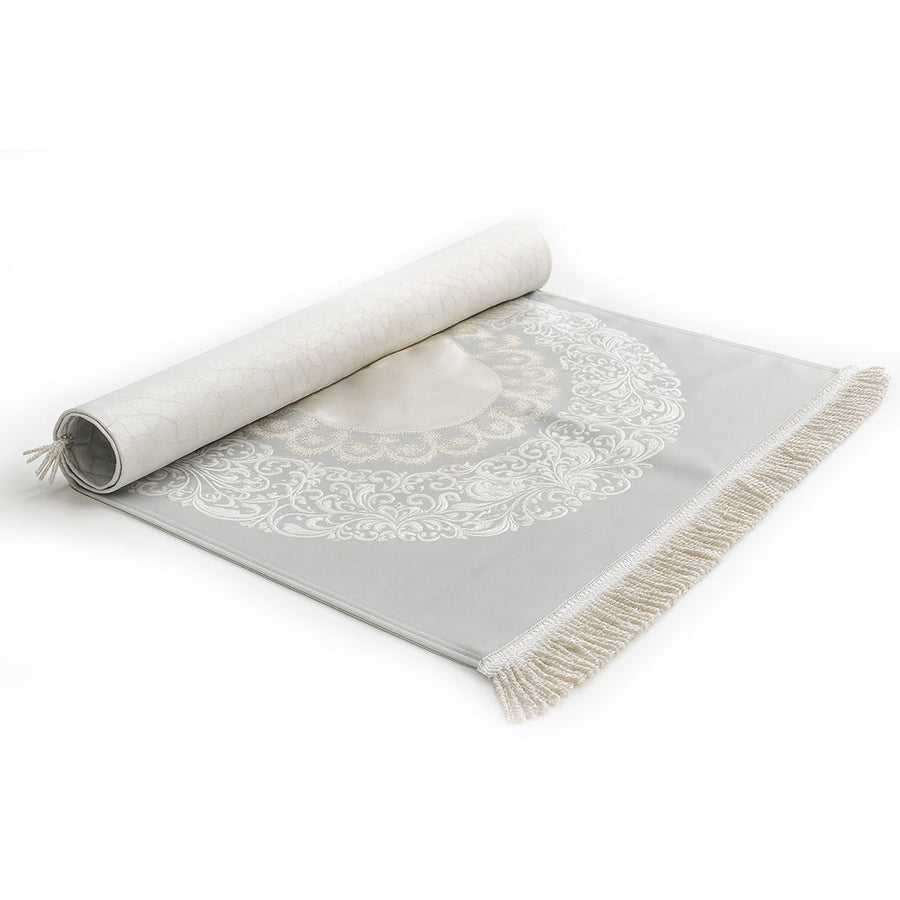 Luxury Satin Prayer Mat Grey AMTY 5048