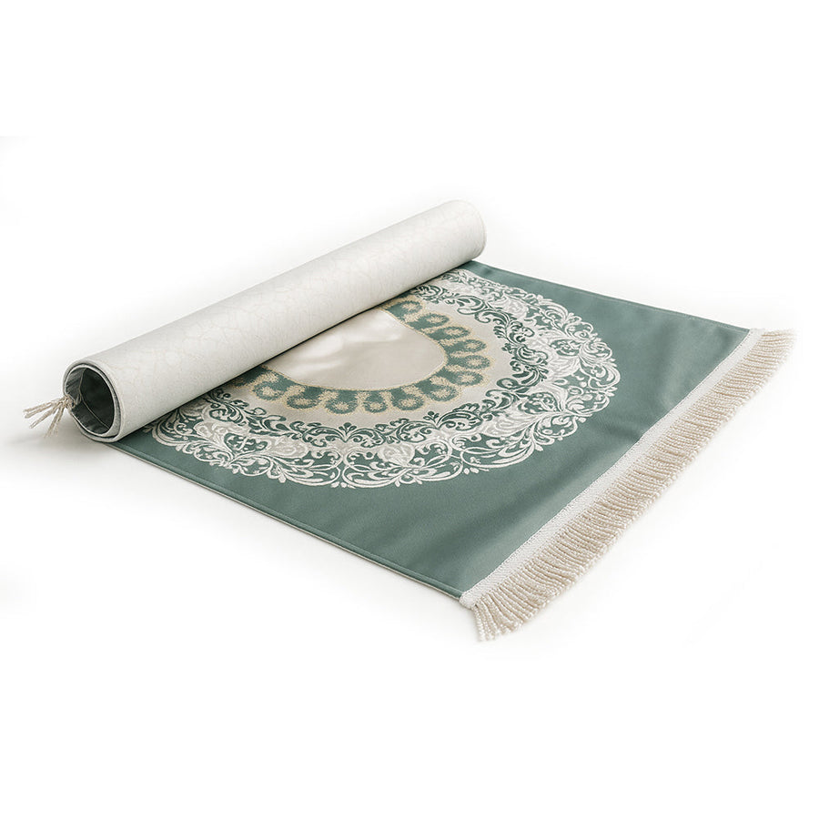 Luxury Satin Prayer Mat Green AMTY 5048