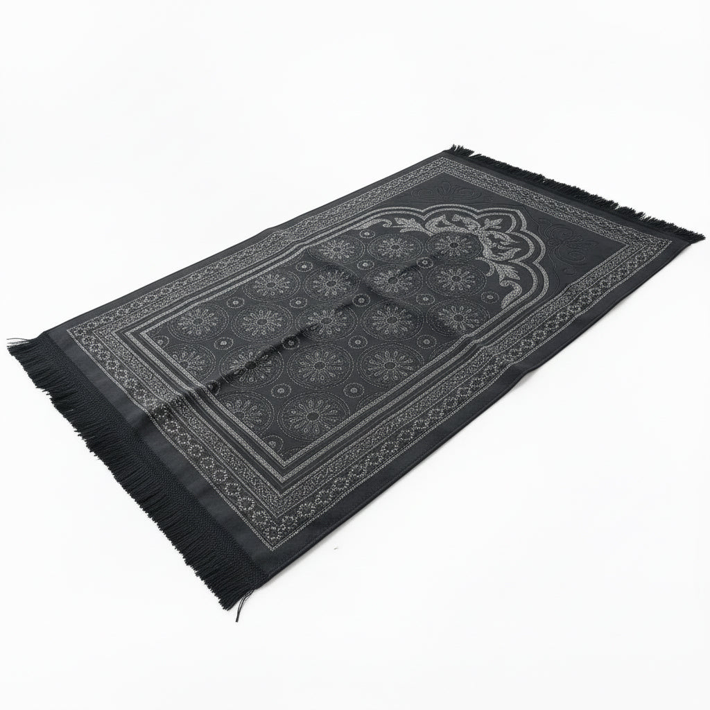 Velvet Glitter Black Prayer Mat AMTY-7056