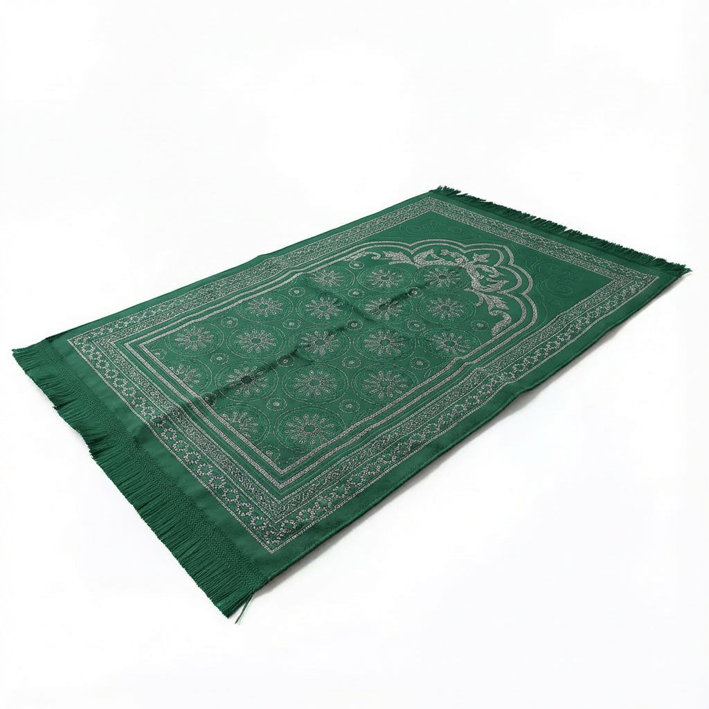 Velvet Glitter Bottle Green Prayer Mat AMTY-7056