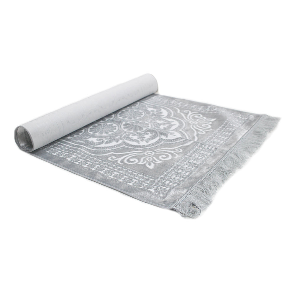 Velvet Glitter Grey Prayer Mat AMTY-7056