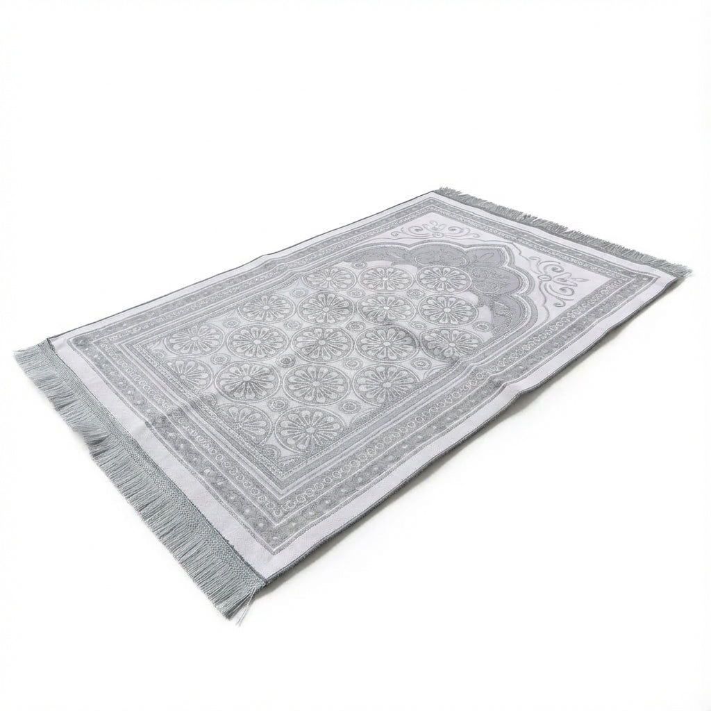 Velvet Glitter Grey Prayer Mat AMTY-7056