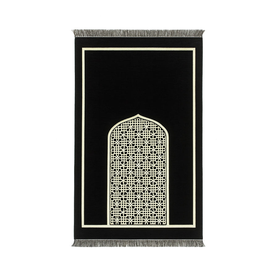 Mehraab Chenille Prayer Mat Black AMTY 7065