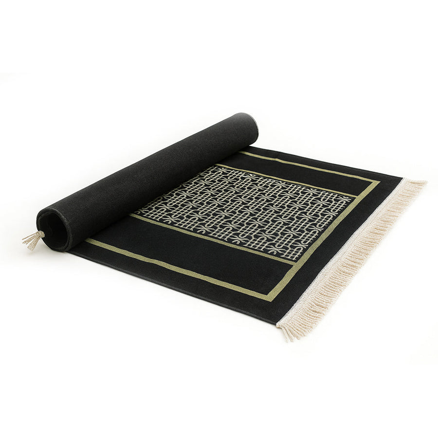 Mehraab Chenille Prayer Mat Black AMTY 7065