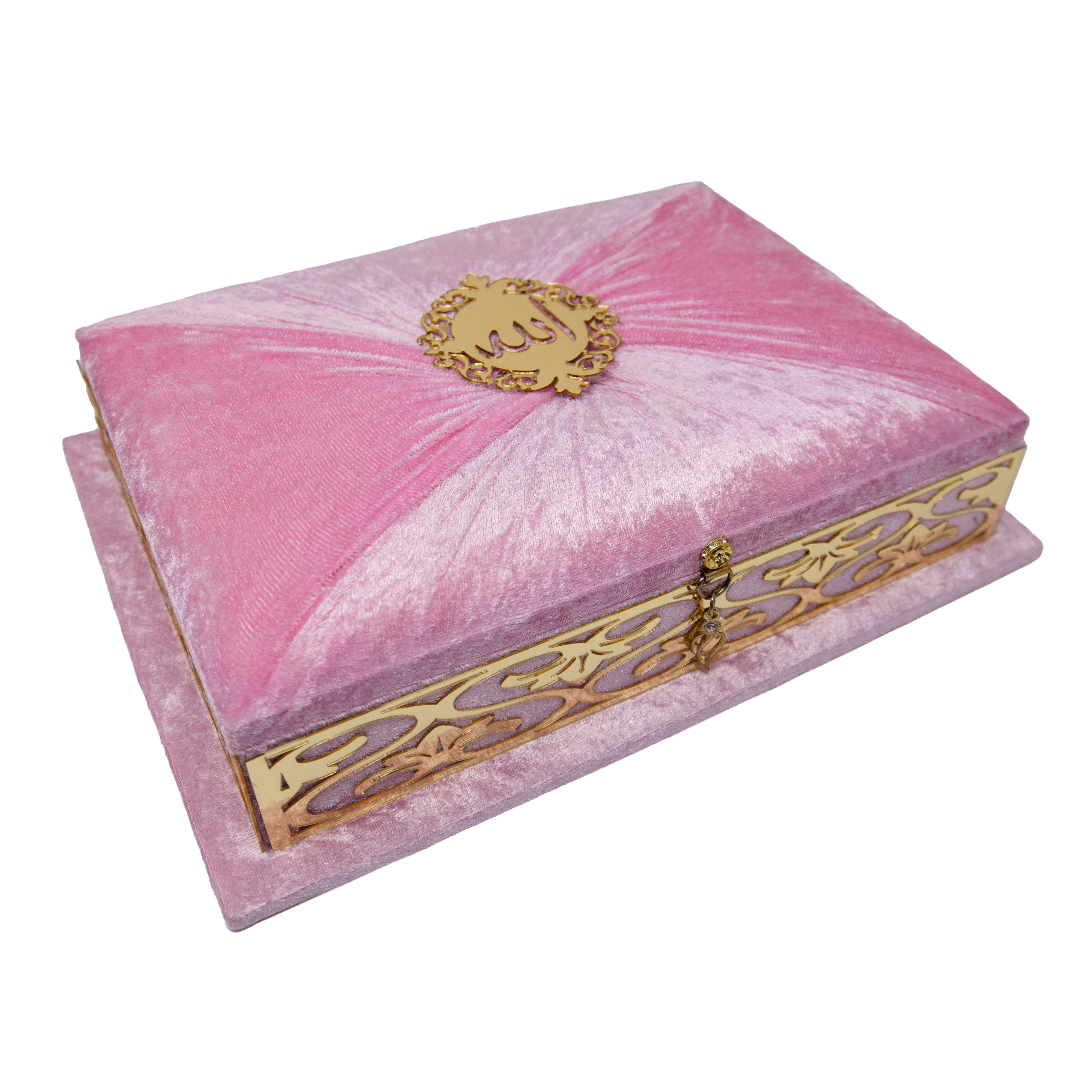 Large Velvet Quran Gift Set Pink 19350