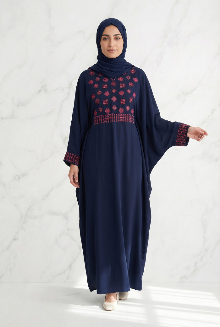 Lana Chiffon Abaya Dark Navy 1011