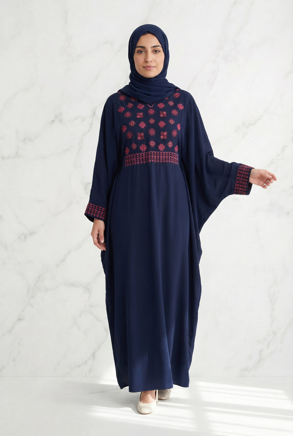 Lana Chiffon Abaya Dark Navy 1011