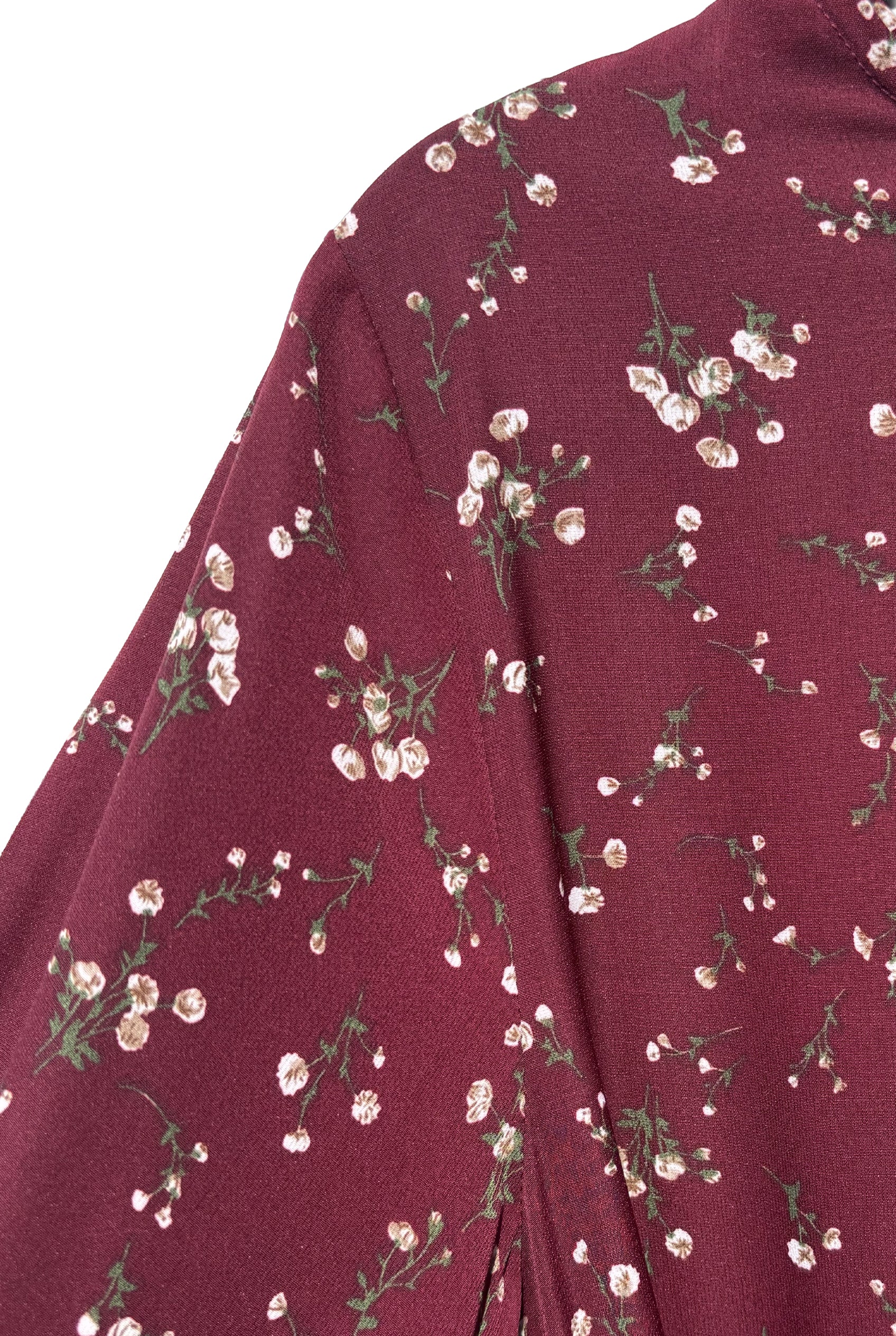 Alina Printed Crepe Abaya Maroon 1039