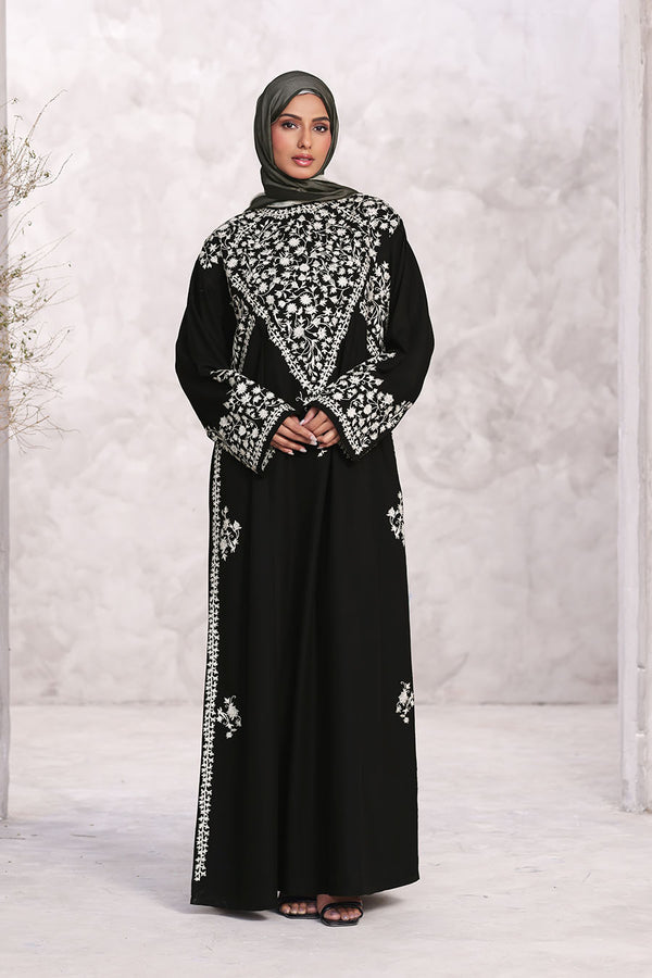Noor Embroidered Abaya Black 1165