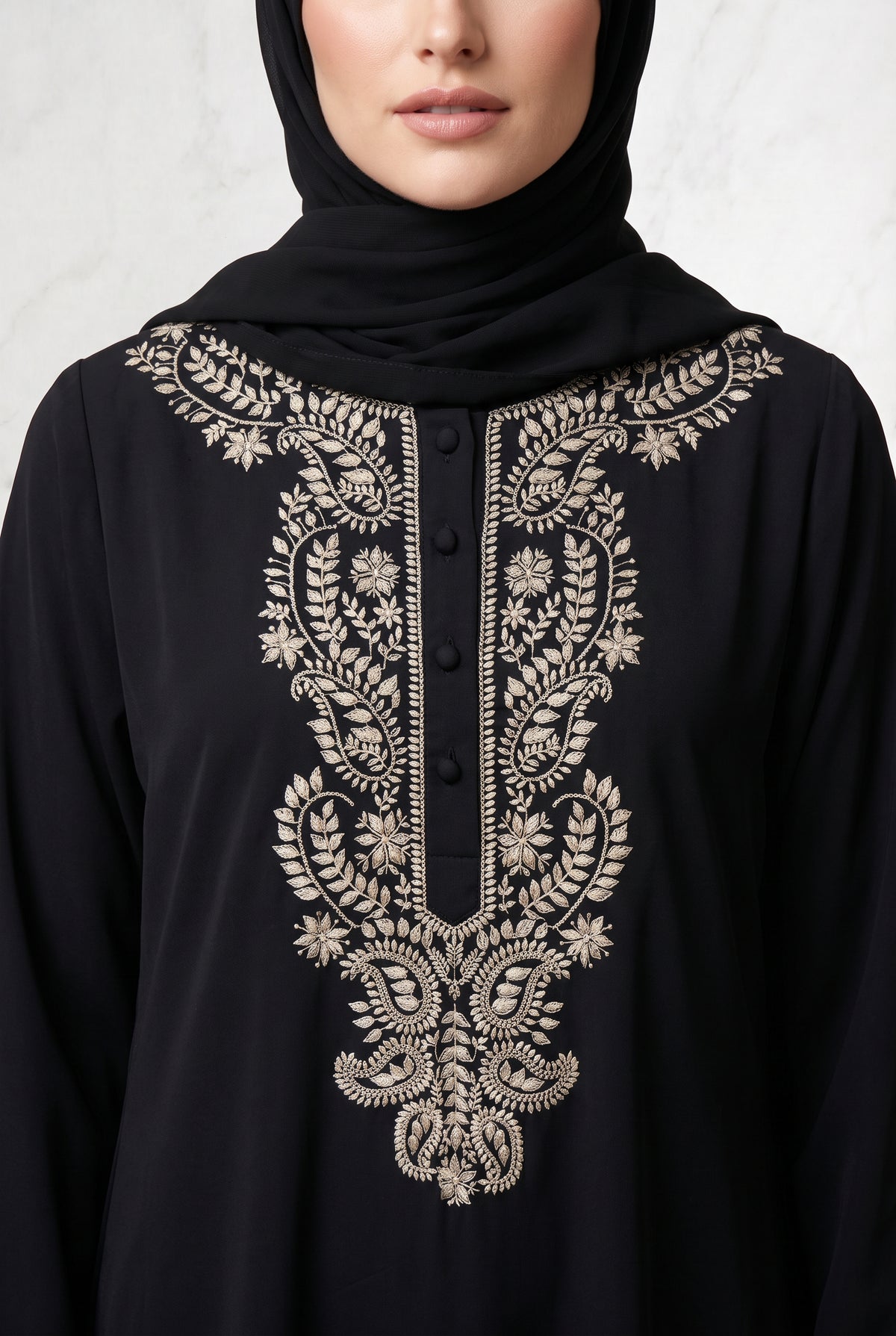 Sumayya Embroidered Abaya Black 939