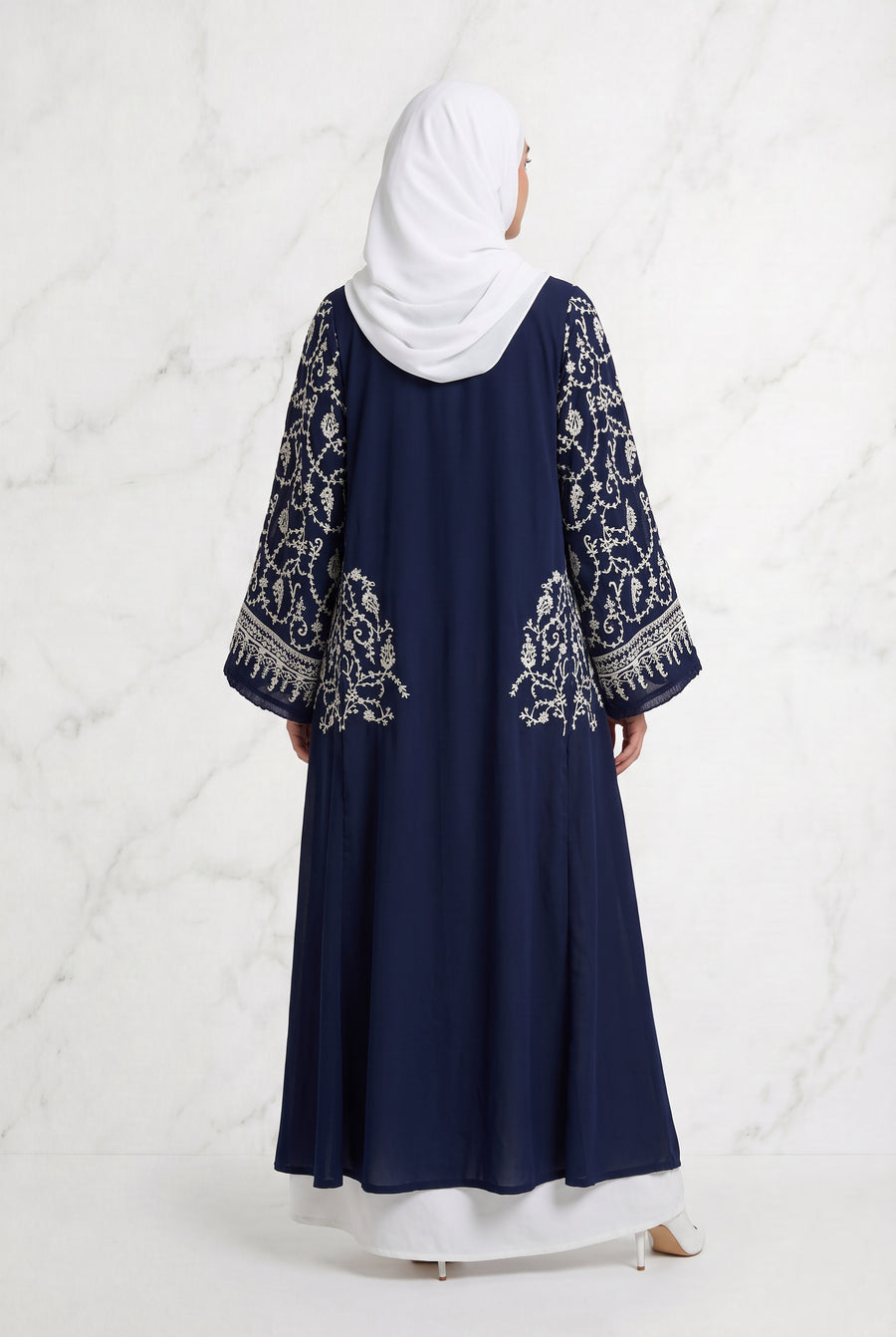 Floral Embroidered Kimono Dark Navy 903