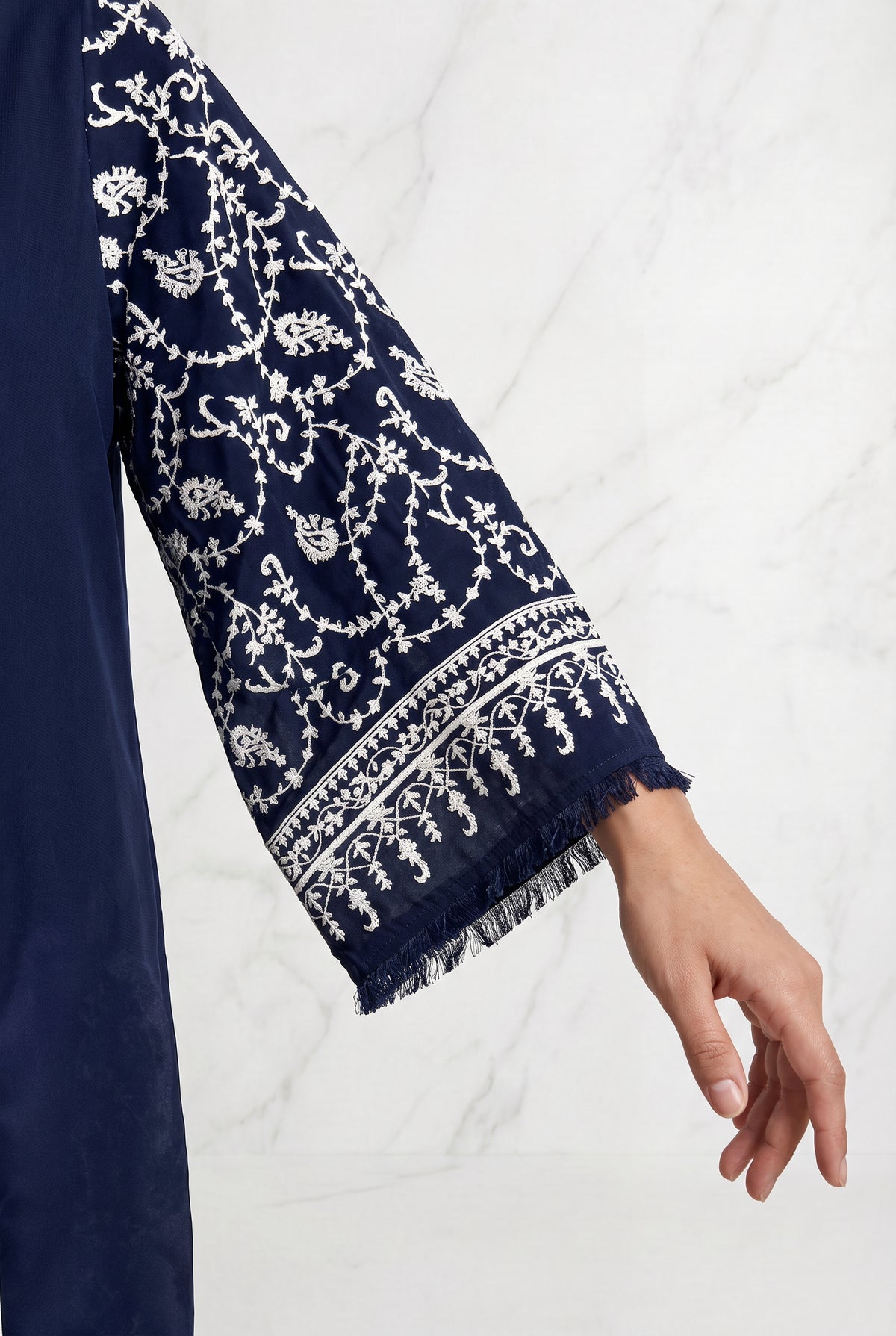 Floral Embroidered Kimono Dark Navy 903