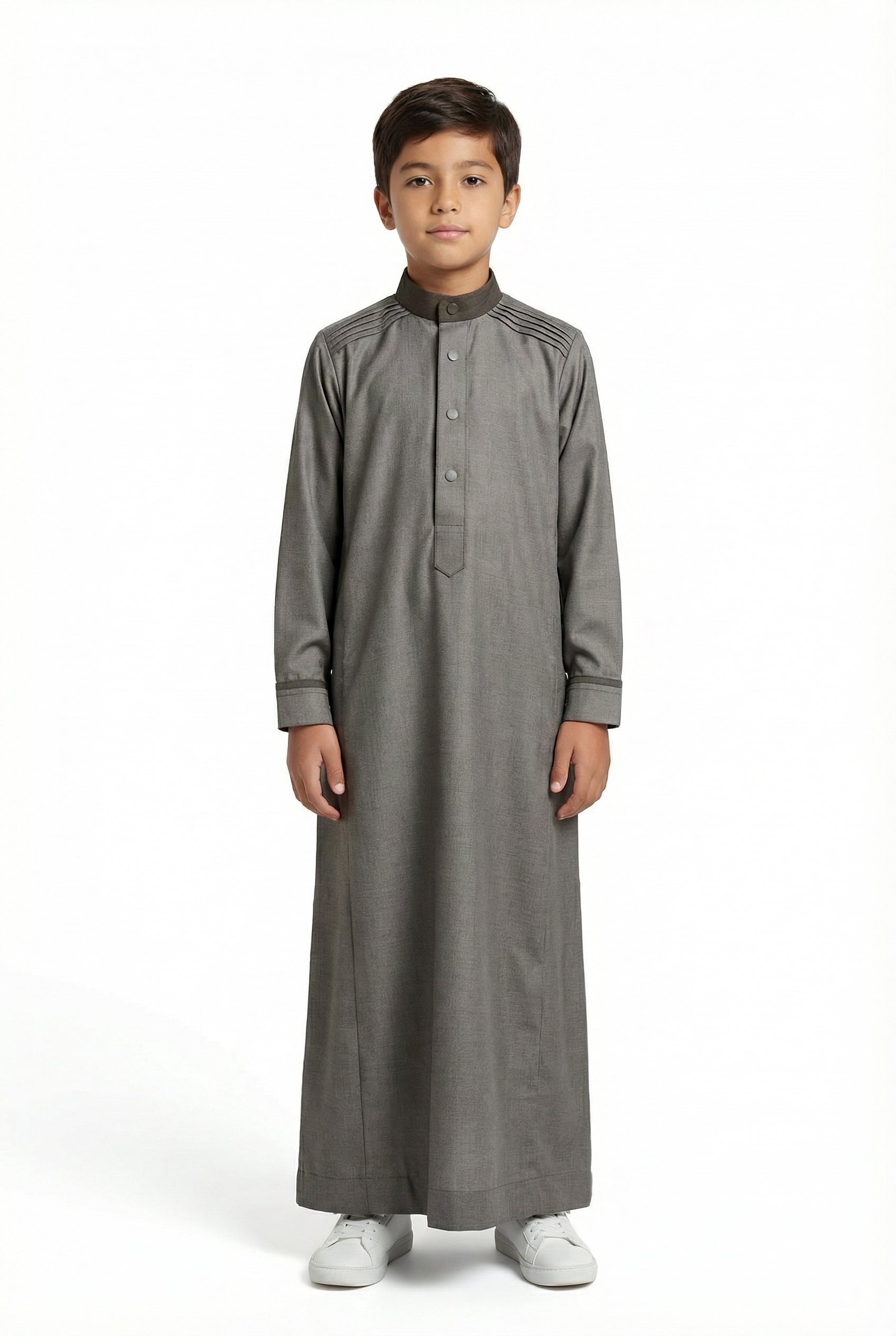 Boys Collared Thobe Grey 514 Col 8