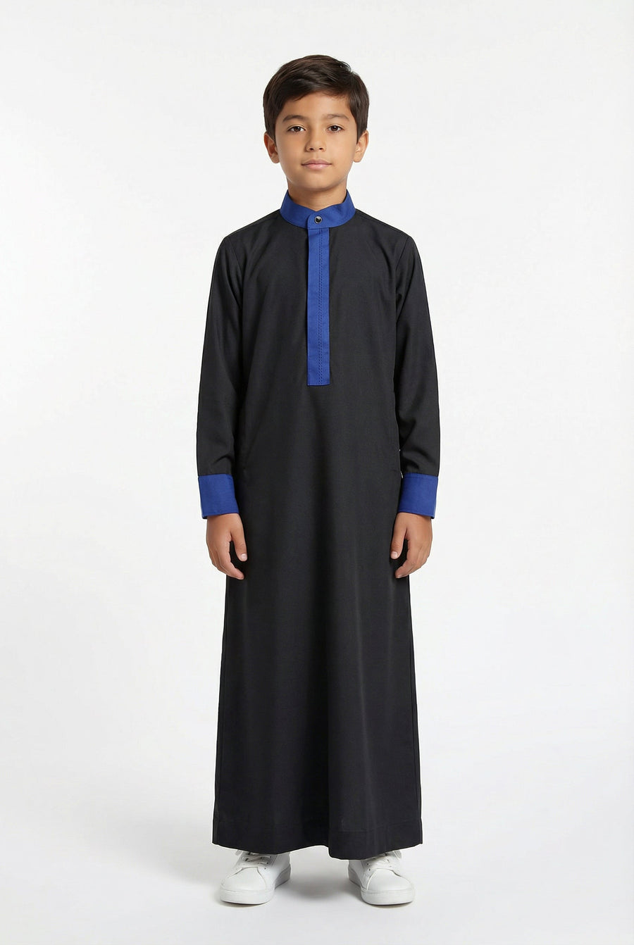 Boys Collared Thobe Two Tone Navy & Black 654 Col 3
