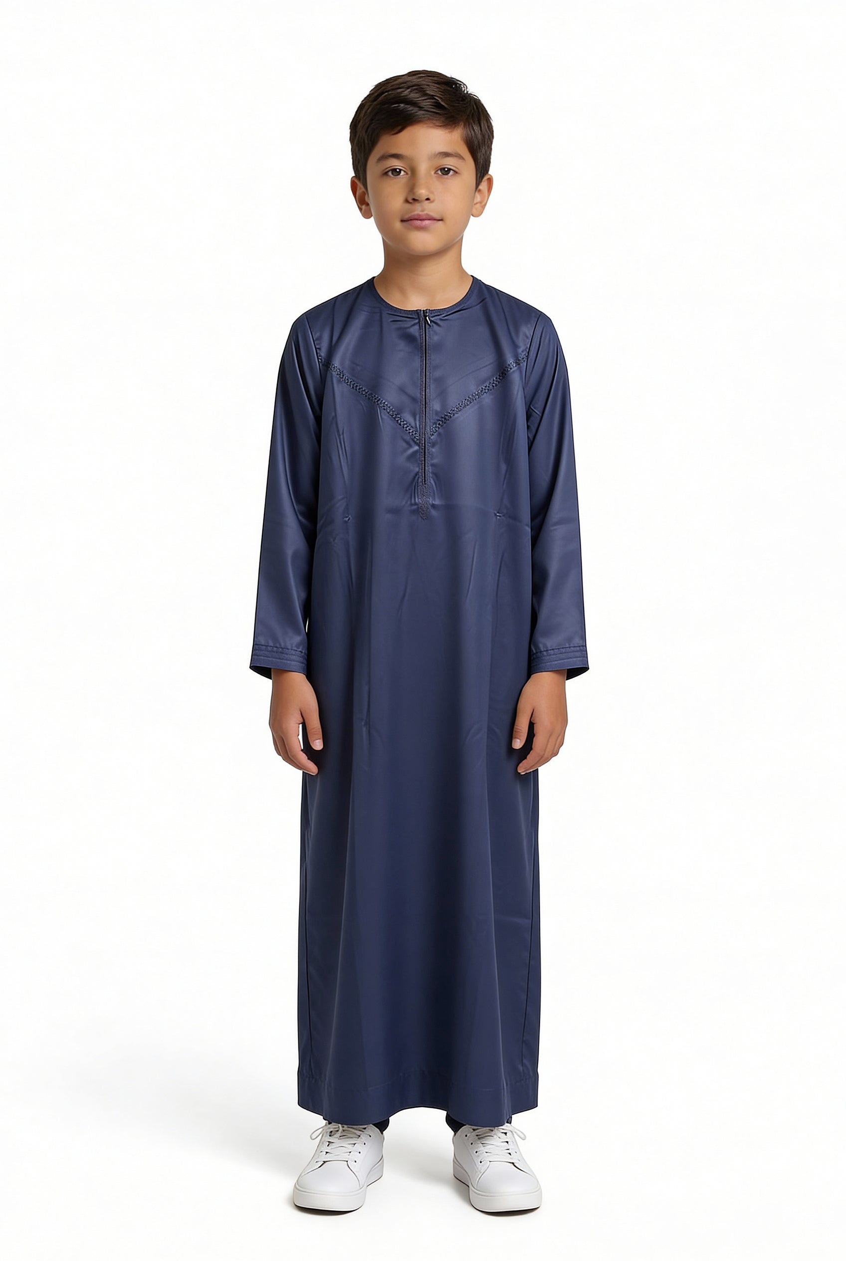 Boys Omani Satin Thobe Navy Blue ASB 846