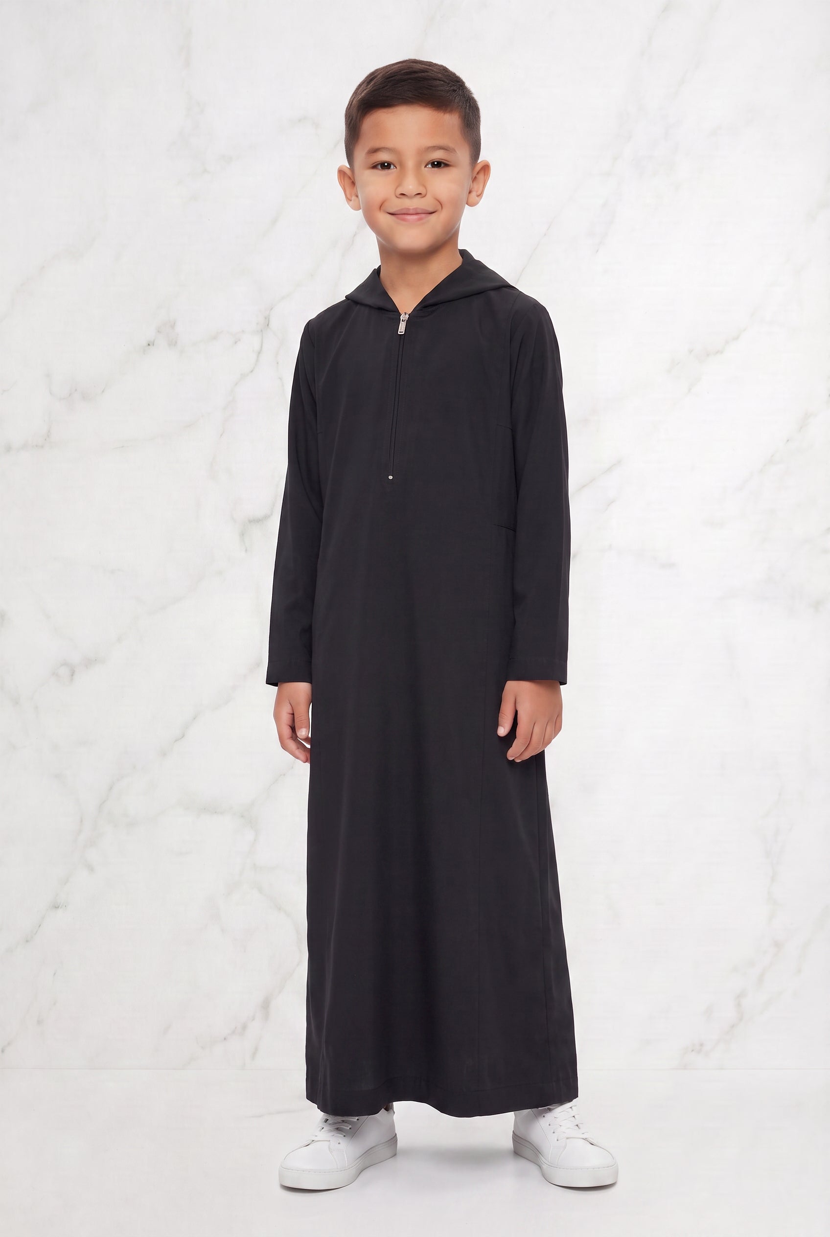 Boys Hooded Thobe Black 93