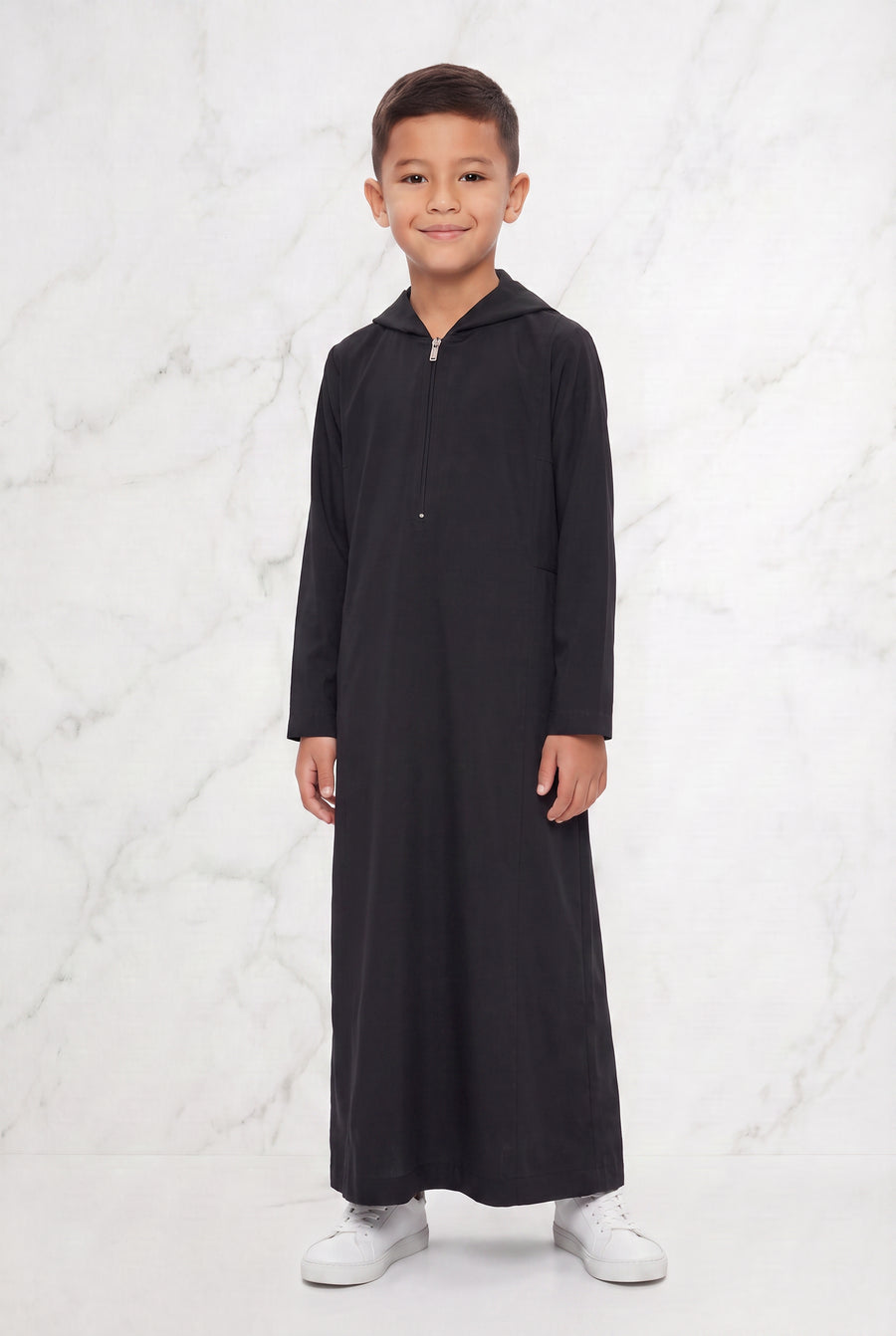 Boys Hooded Thobe Black 93