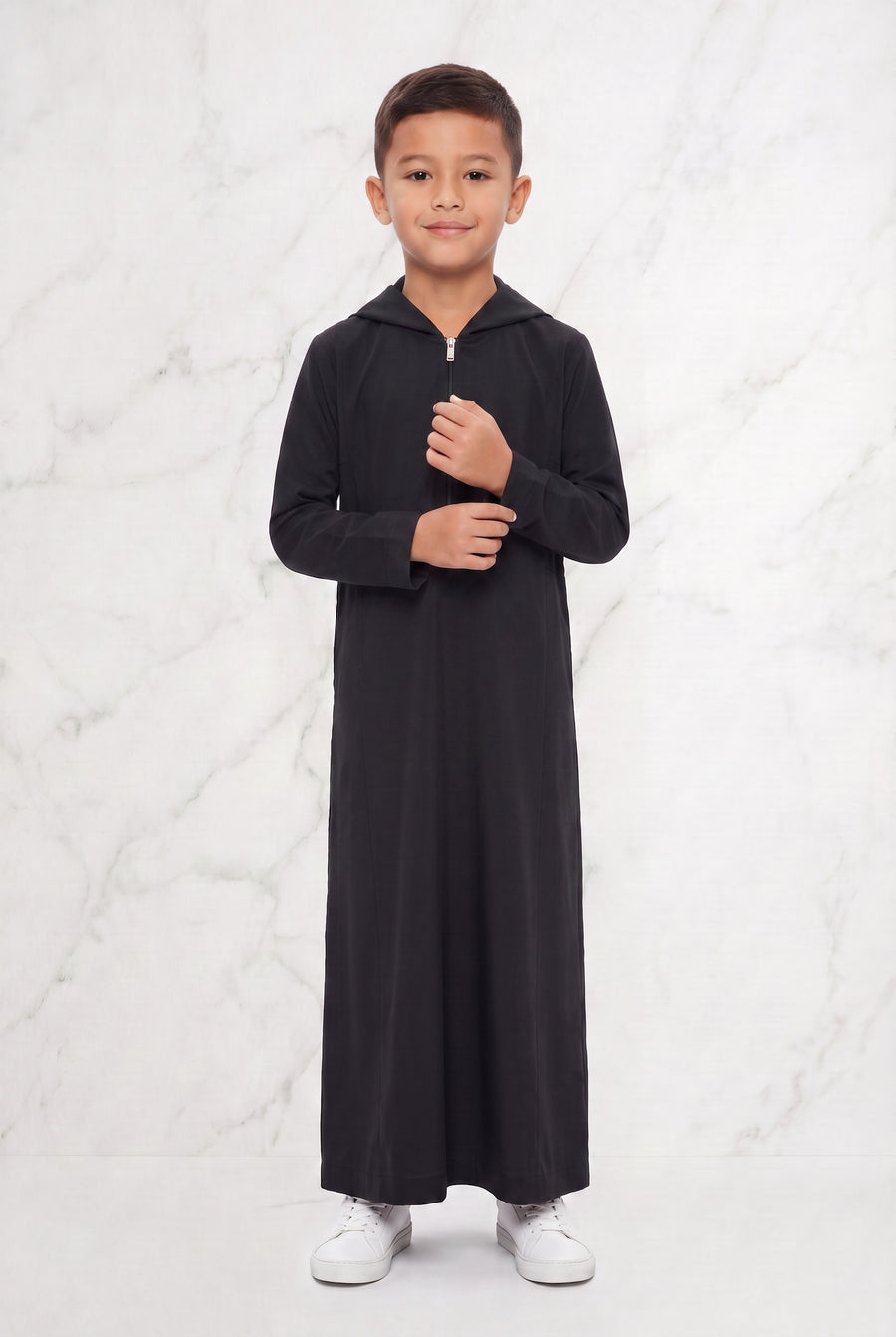 Boys Hooded Thobe Black 93