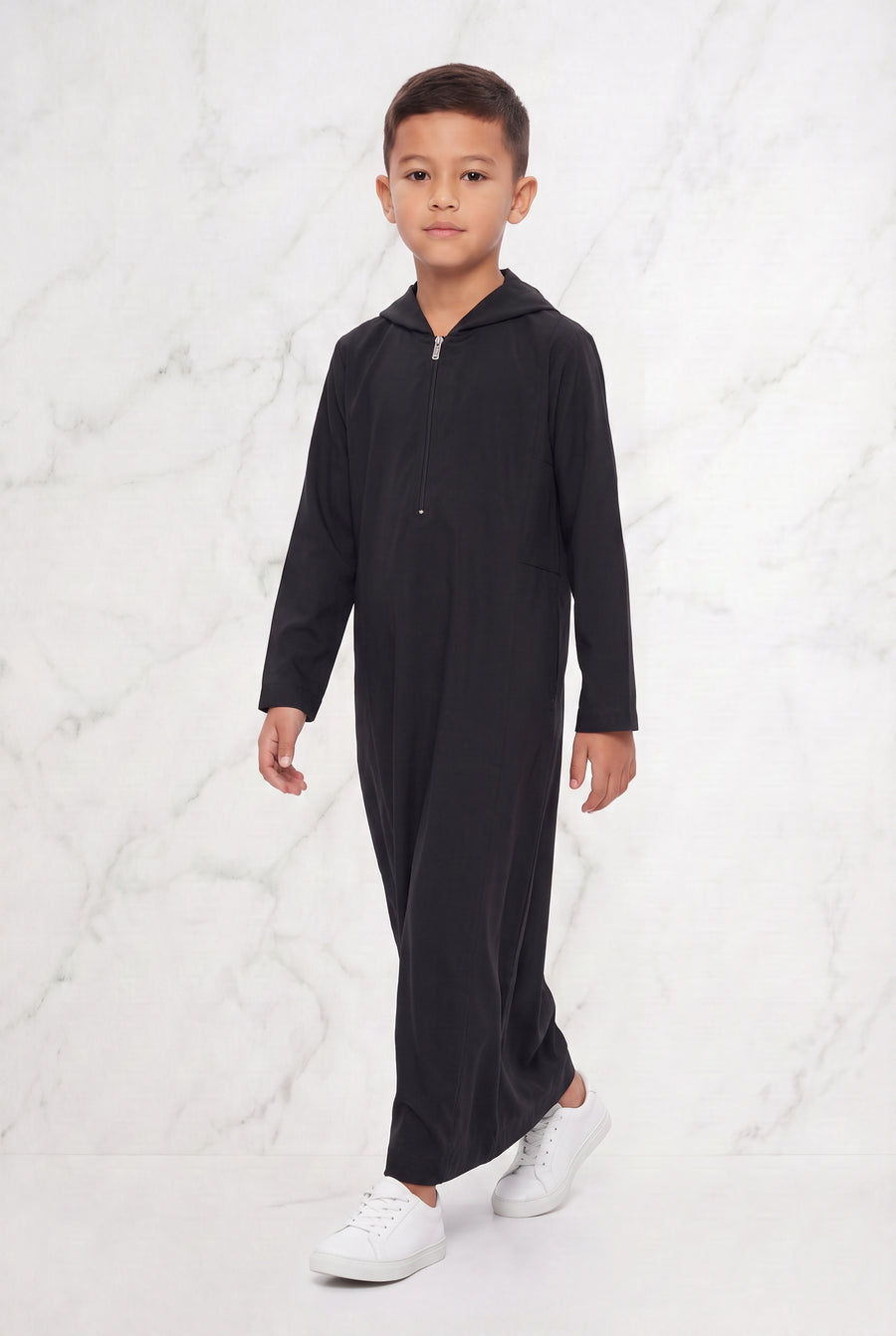 Boys Hooded Thobe Black 93