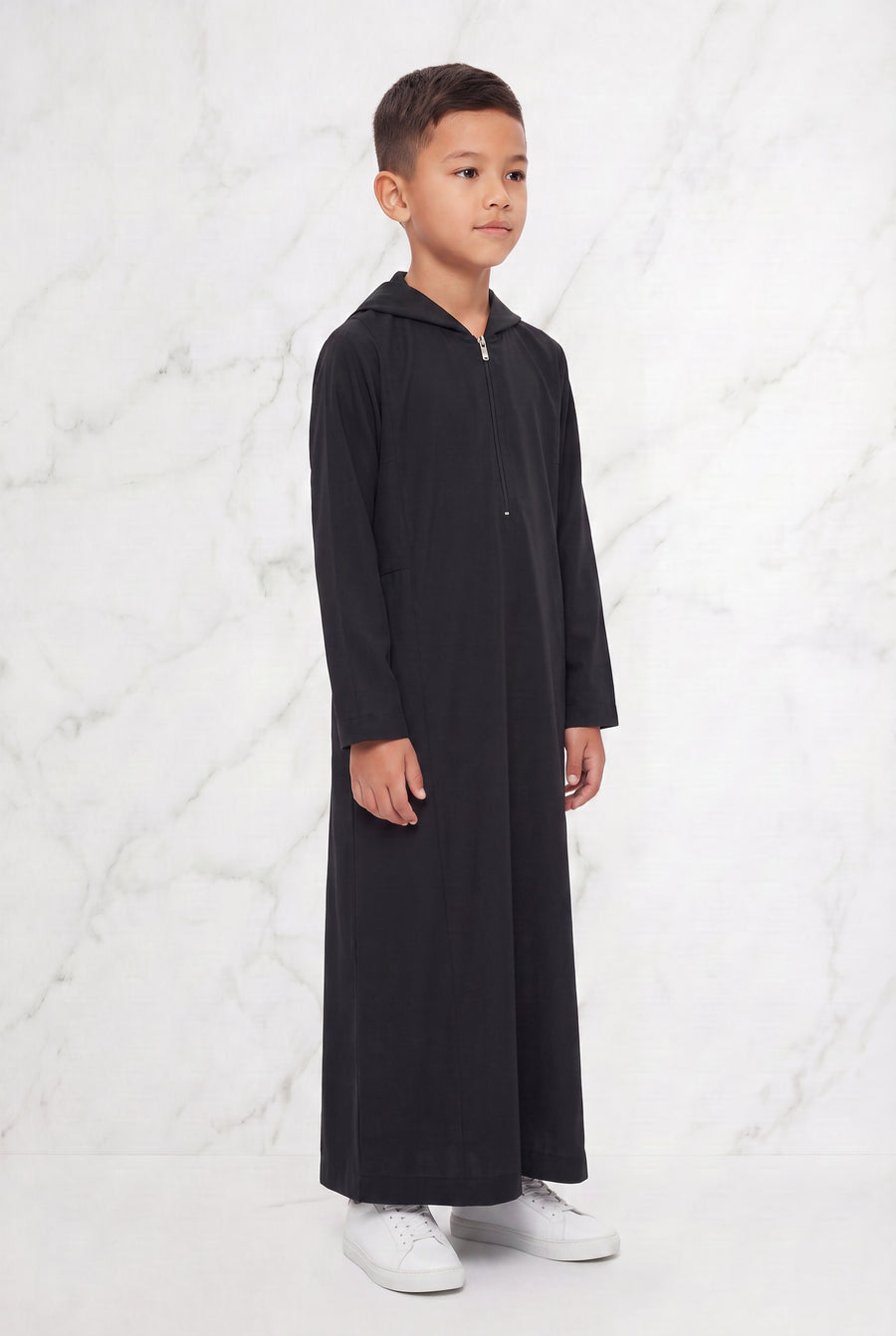 Boys Hooded Thobe Black 93