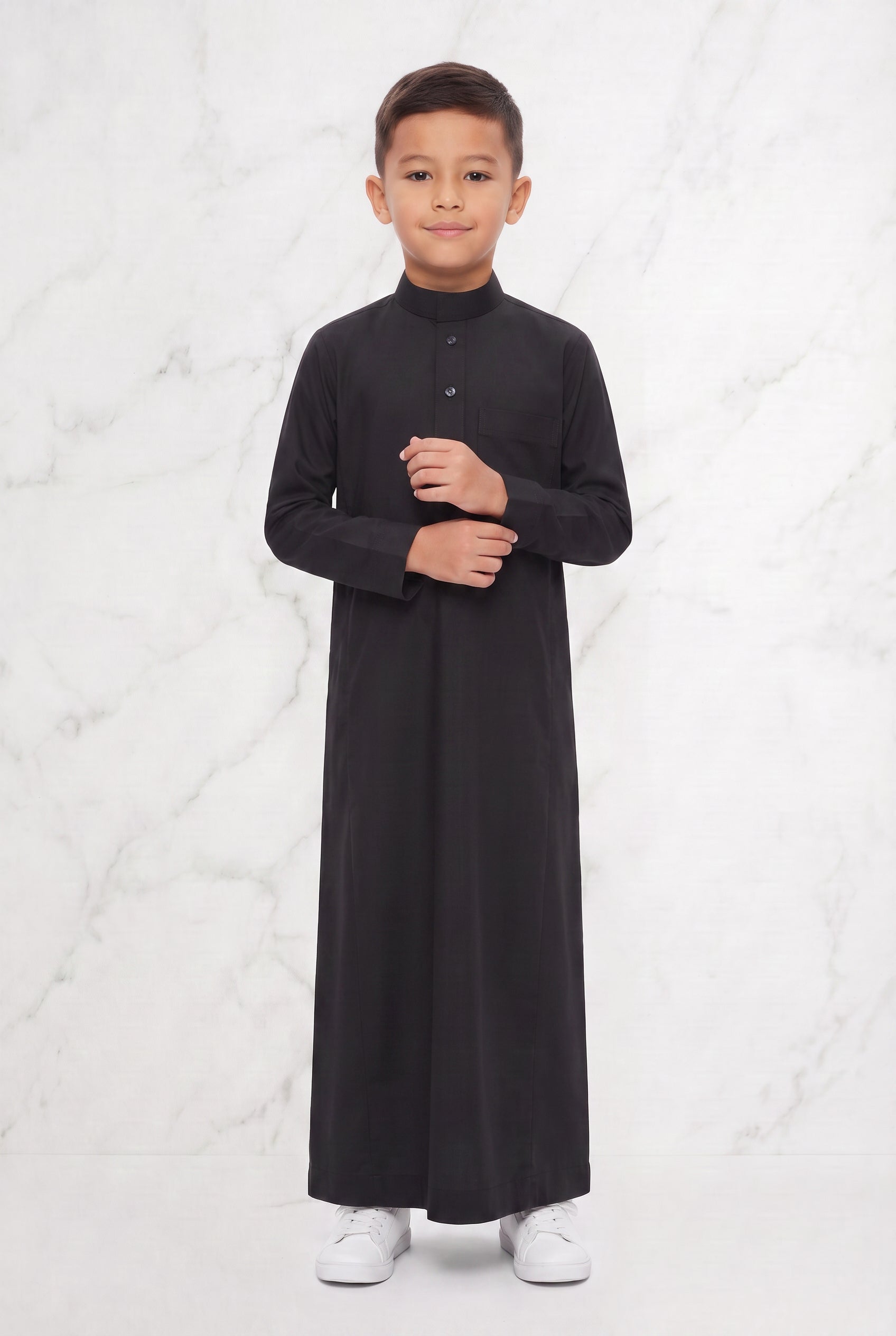 Boys Collared Thobe Black 94