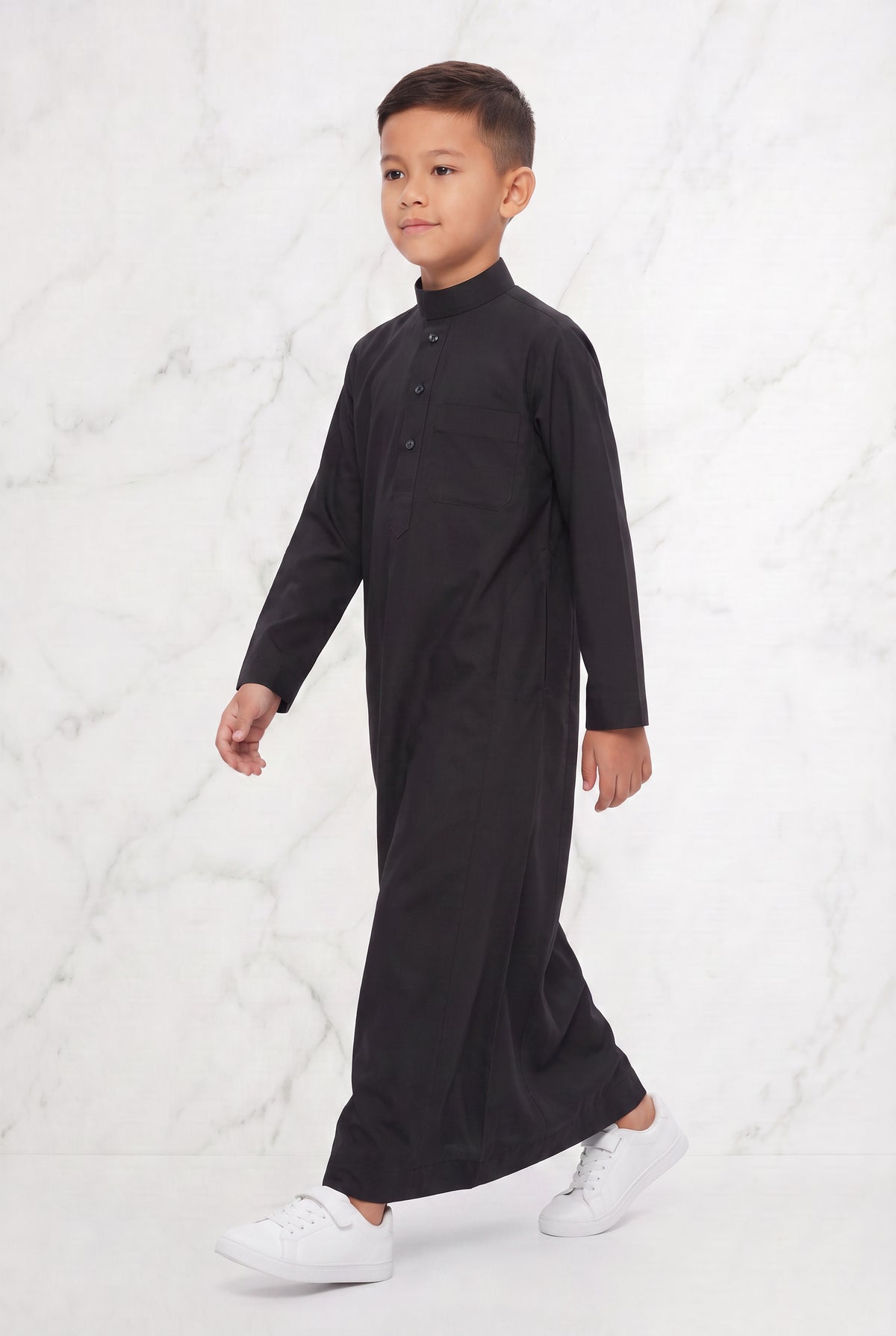Boys Collared Thobe Black 94