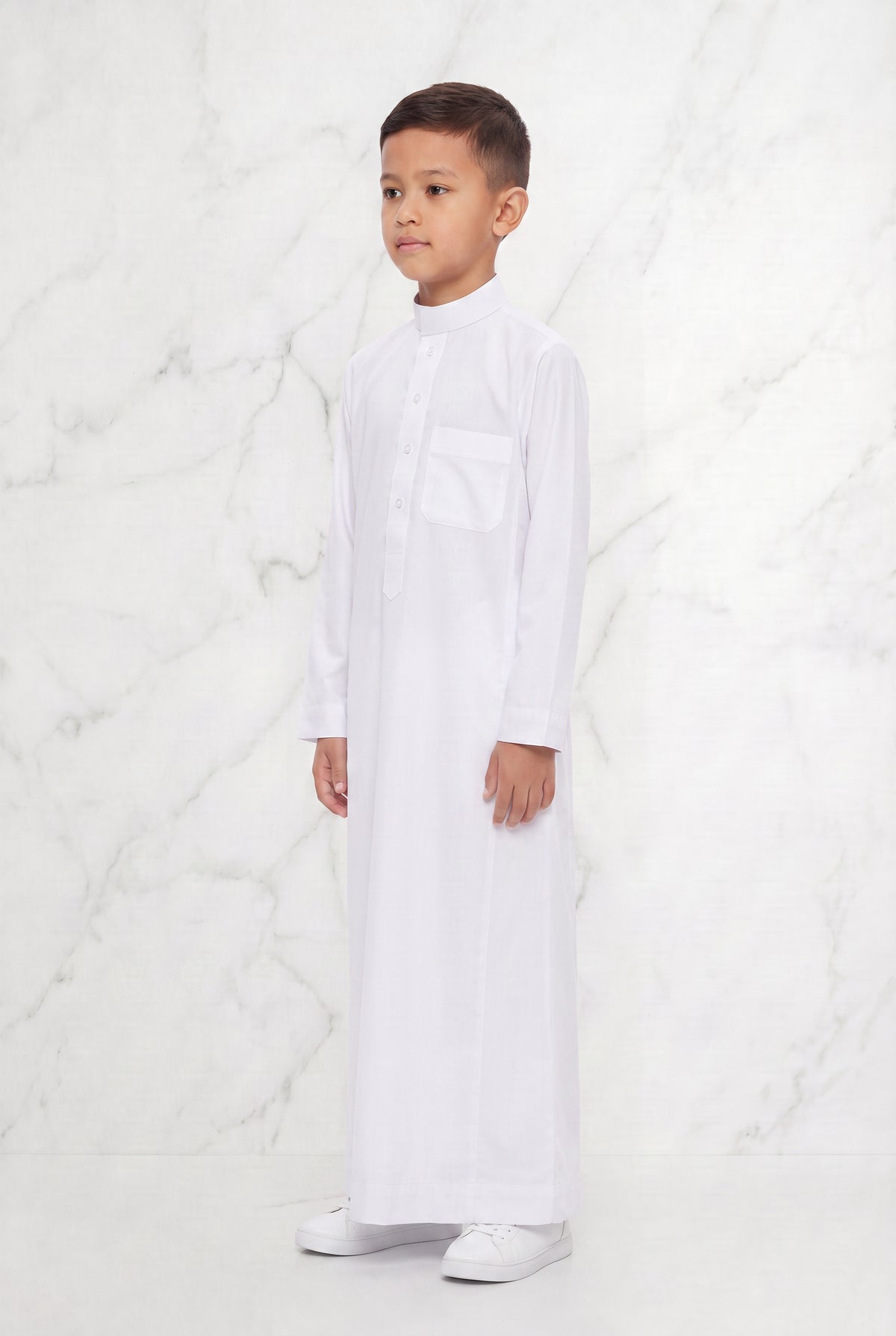 Boys Collared Thobe White 94