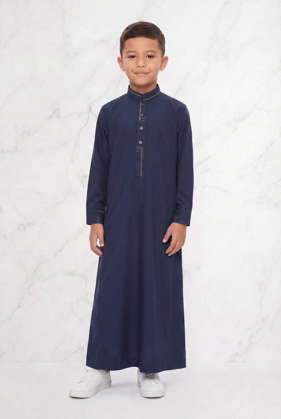 Boys Collared Thobe Navy 956 Col 02