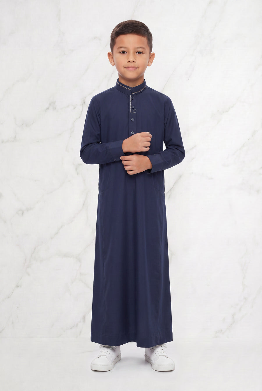 Boys Collared Thobe Navy 956 Col 02