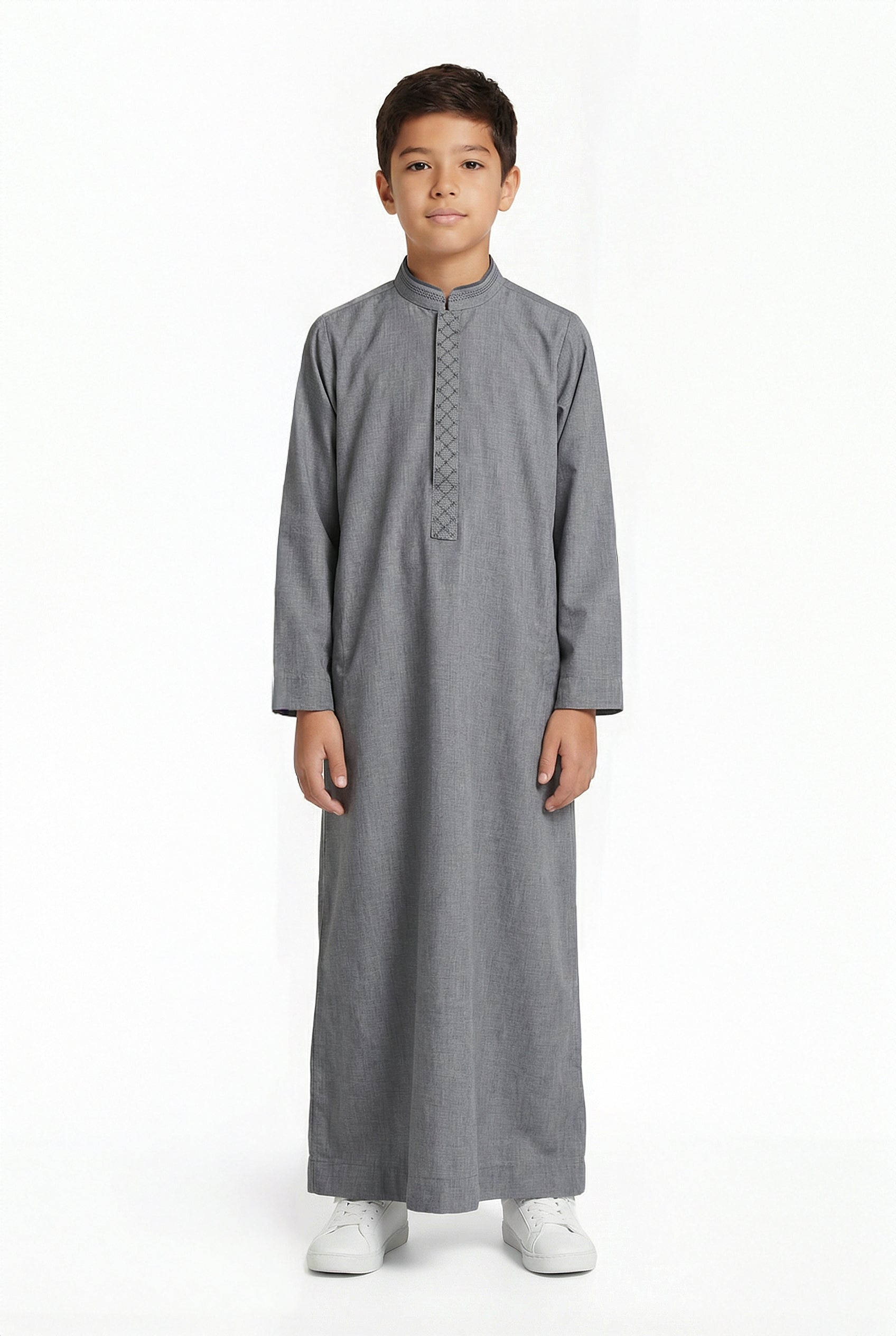 Collared Thobe Grey 959 Col 2